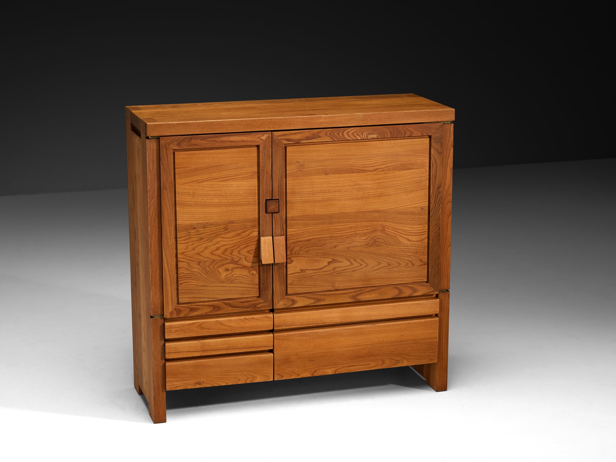 Pierre Chapo Cabinet Model 'R18' in Solid Elm Case pieces and storage cabinets Morentz