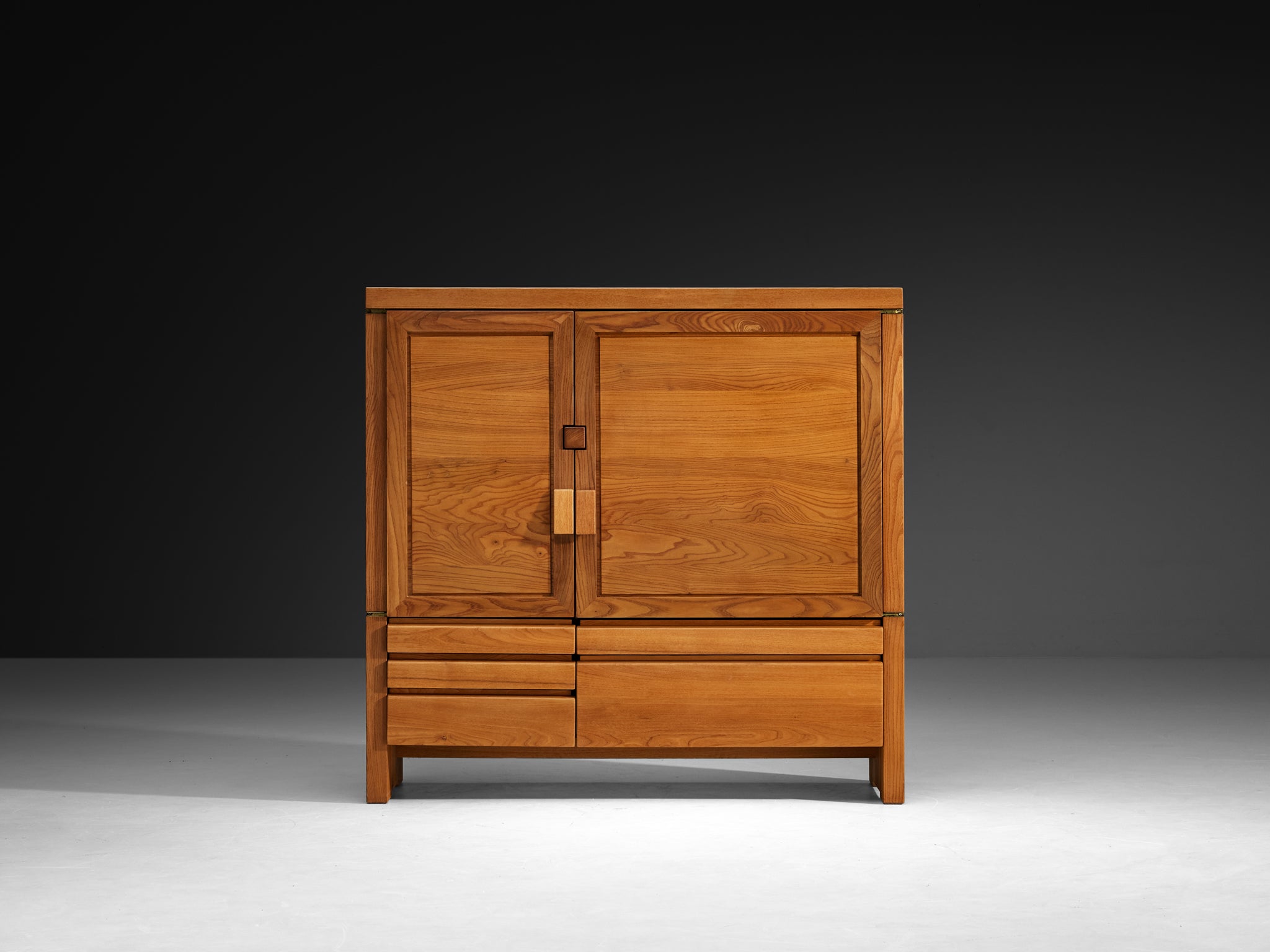 Pierre Chapo Cabinet Model 'R18' in Solid Elm Case pieces and storage cabinets Morentz