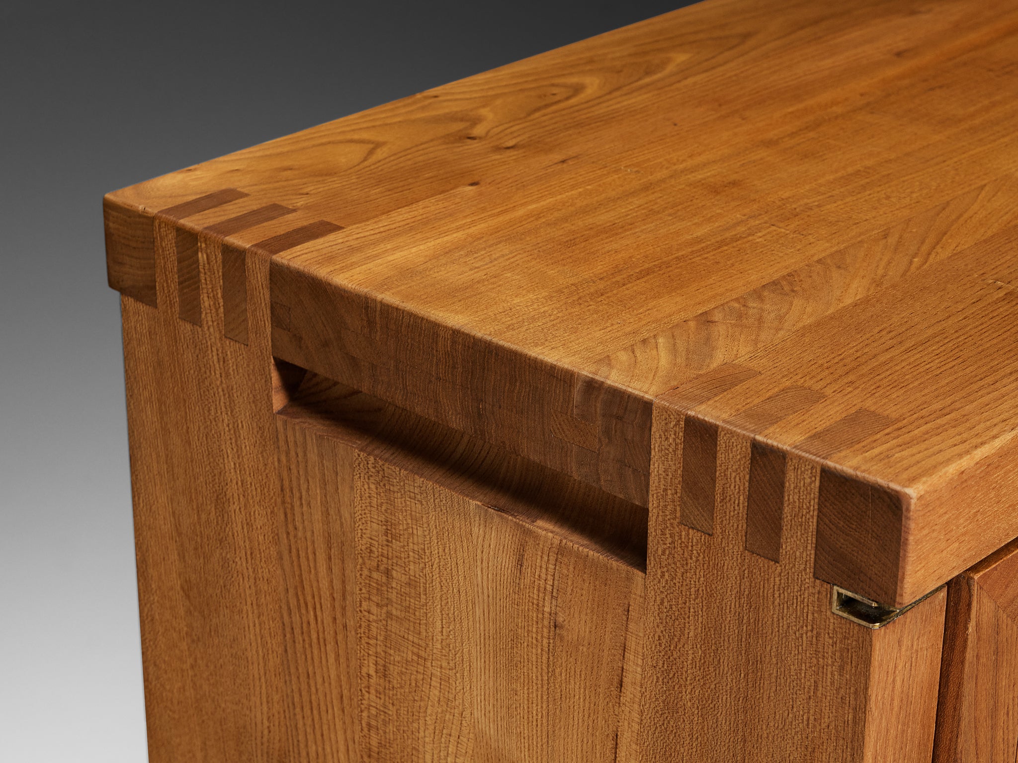 Pierre Chapo Cabinet Model 'R18' in Solid Elm Case pieces and storage cabinets Morentz