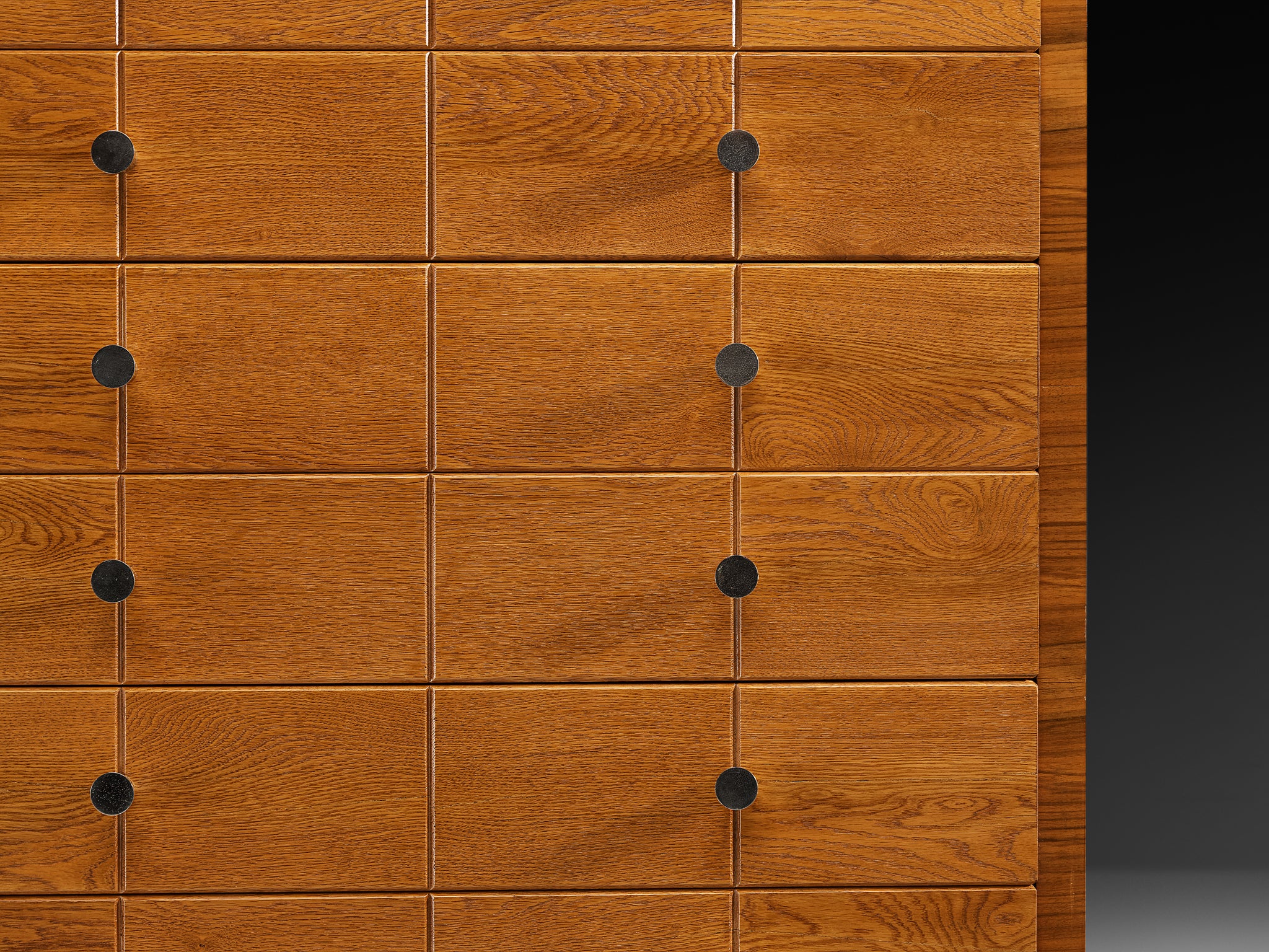 1930s Rationalist Chest of Drawers in Oak, Walnut and Metal Case pieces and storage cabinets Morentz