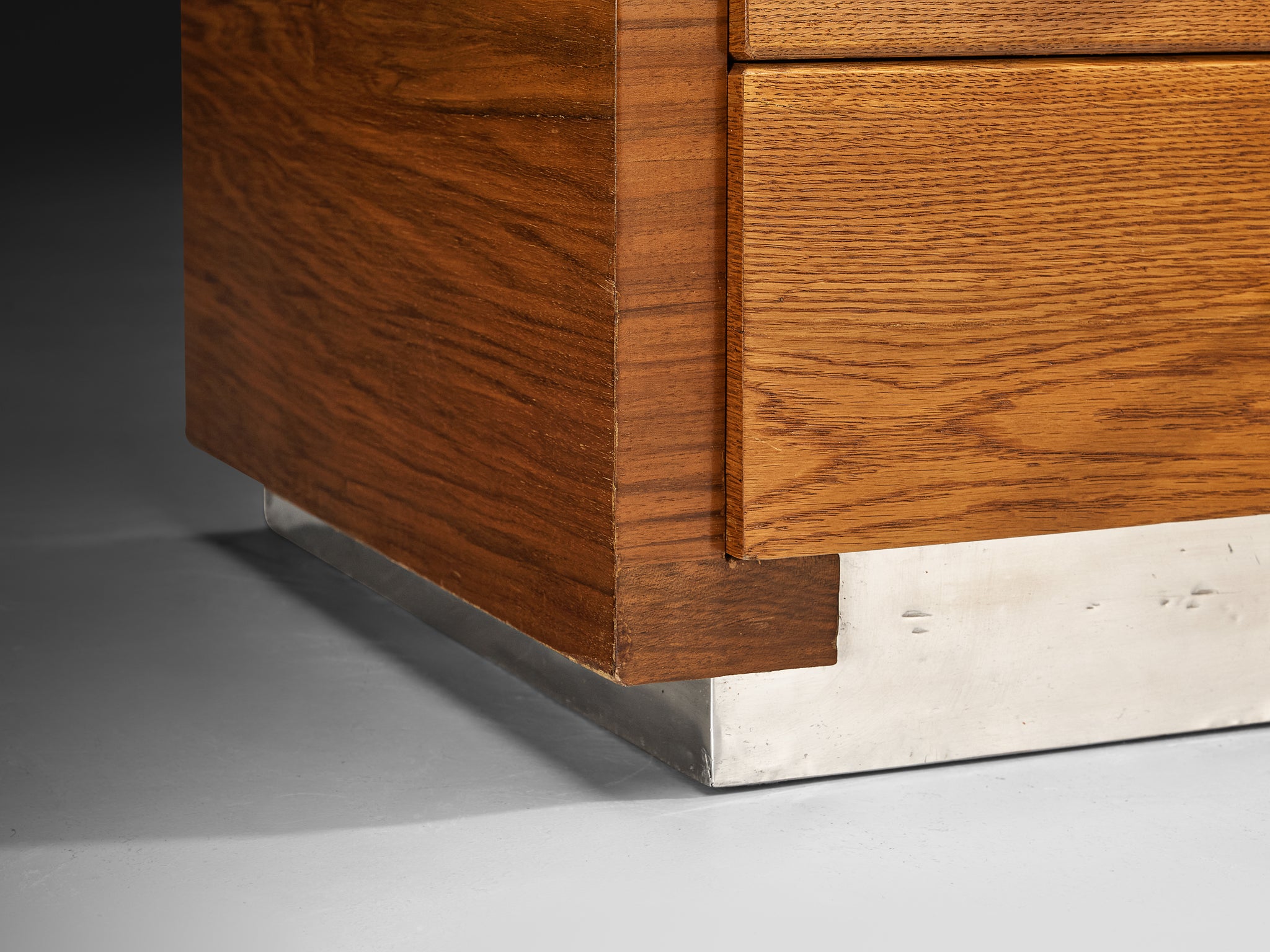 1930s Rationalist Chest of Drawers in Oak, Walnut and Metal Case pieces and storage cabinets Morentz