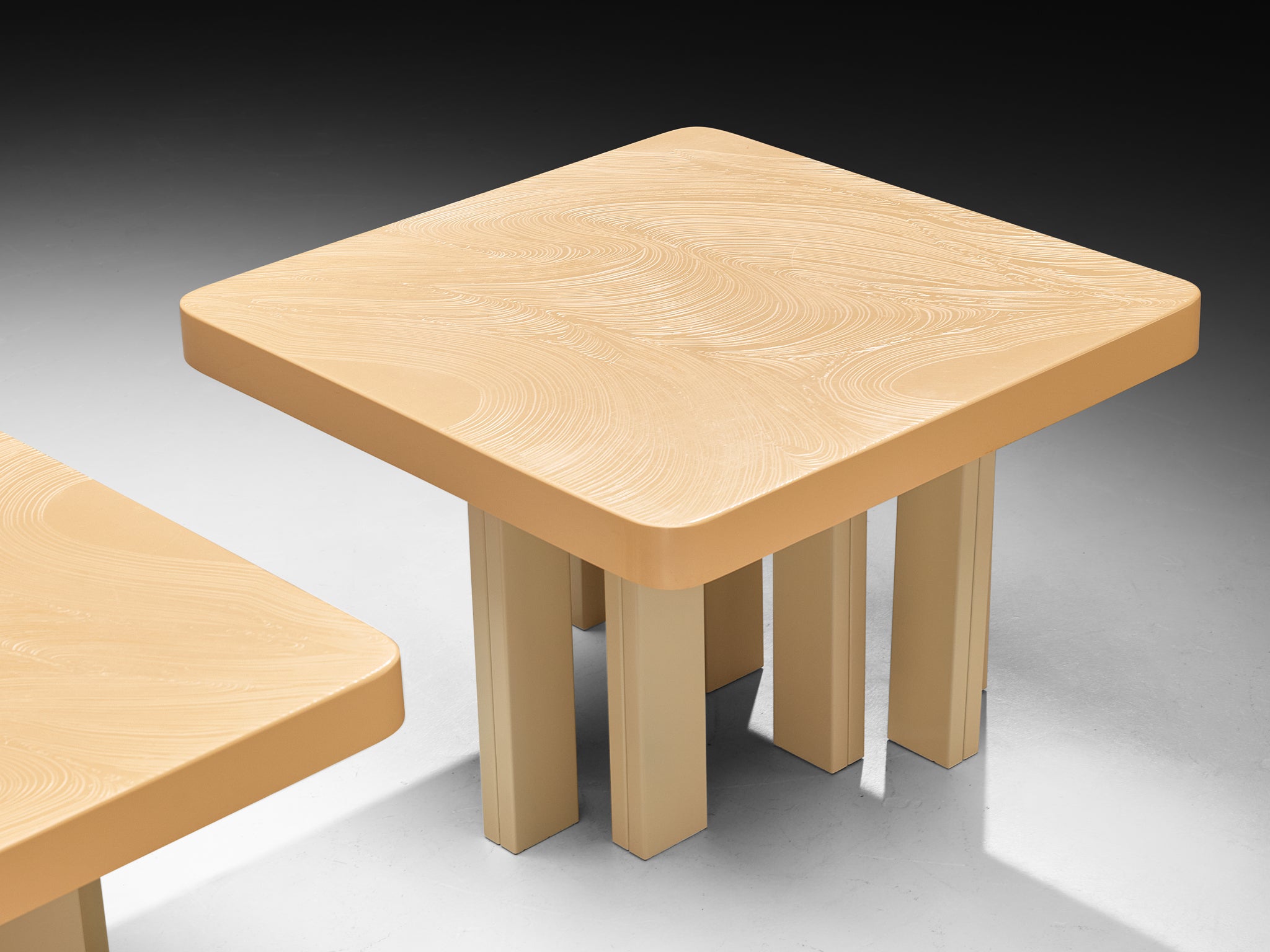 Jean Claude Dresse Side Tables in Off-White Resin Tables Morentz