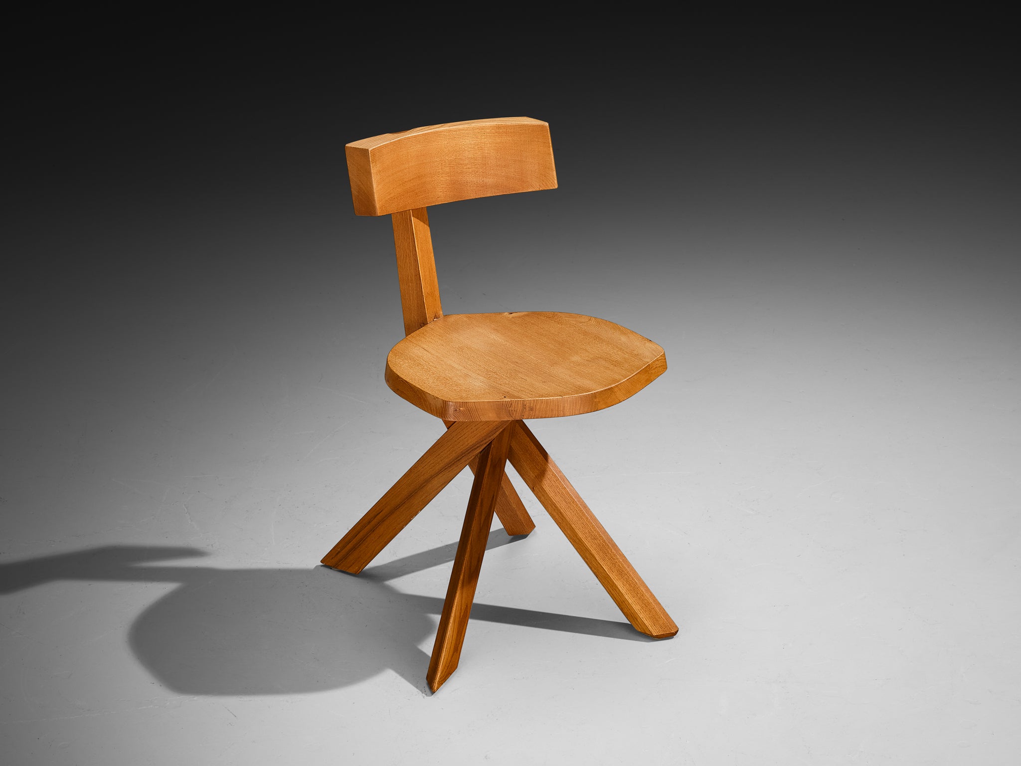 Pierre Chapo Sculptural 'S34' Chair in Elm Seating Morentz