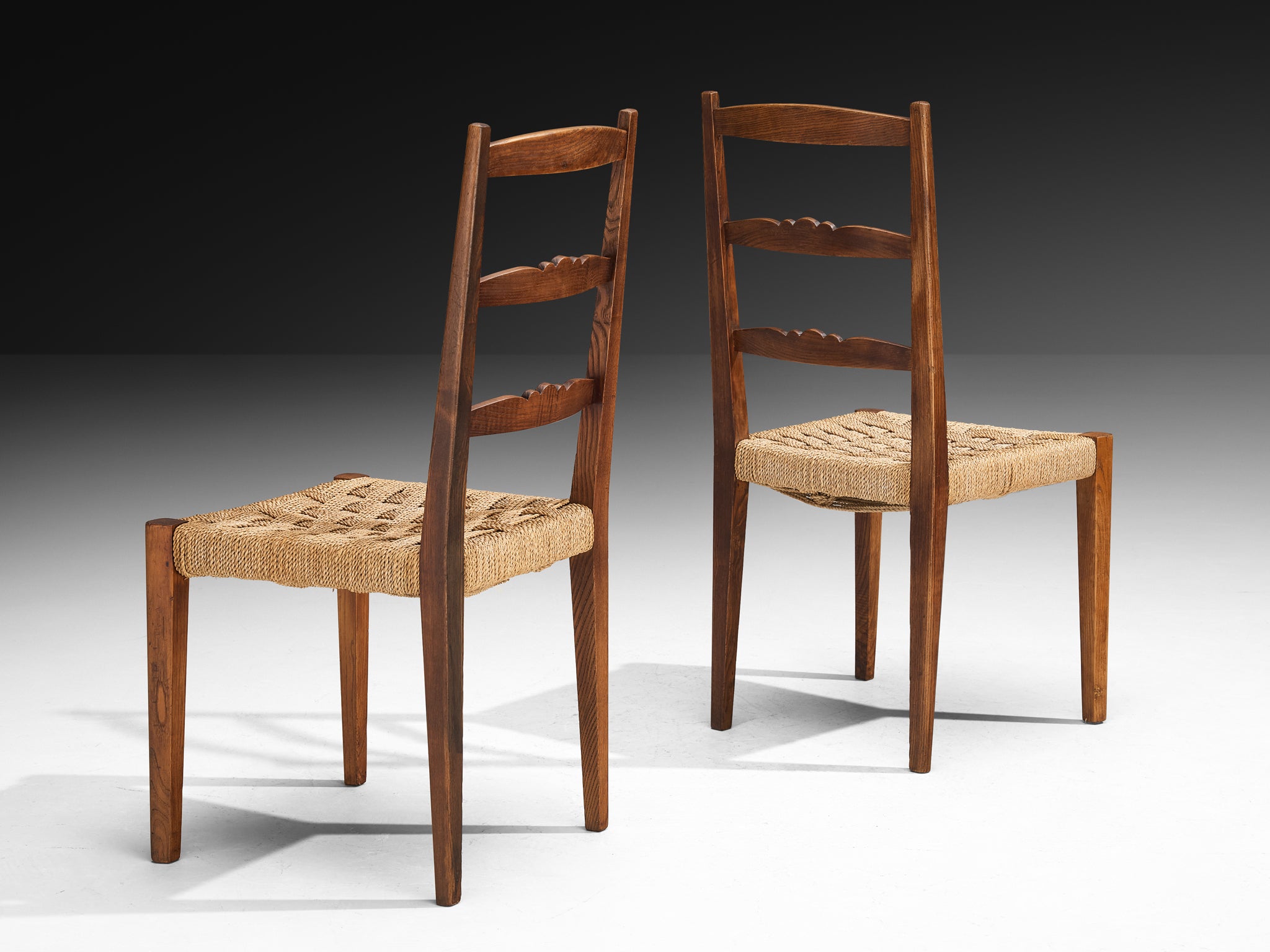 Osvaldo Borsani for ABV Arredamenti Borsani-Varedo Set of Six Dining Chairs in Chestnut Seating Morentz