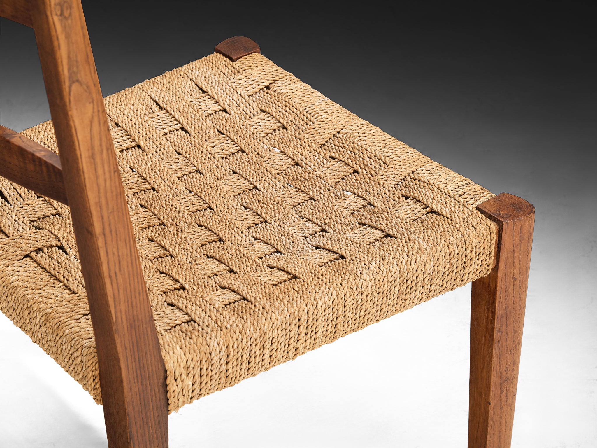 Osvaldo Borsani for ABV Arredamenti Borsani-Varedo Set of Six Dining Chairs in Chestnut Seating Morentz