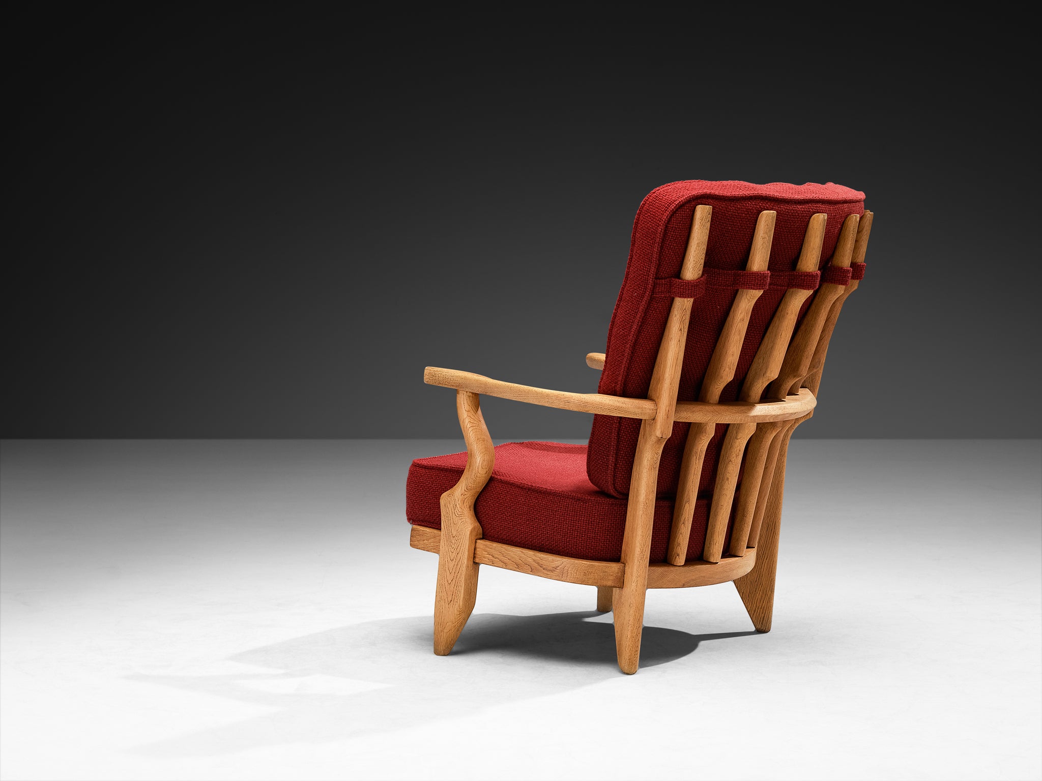 Guillerme & Chambron Pair of 'Petit Repos' Lounge Chairs in Solid Oak Seating Morentz