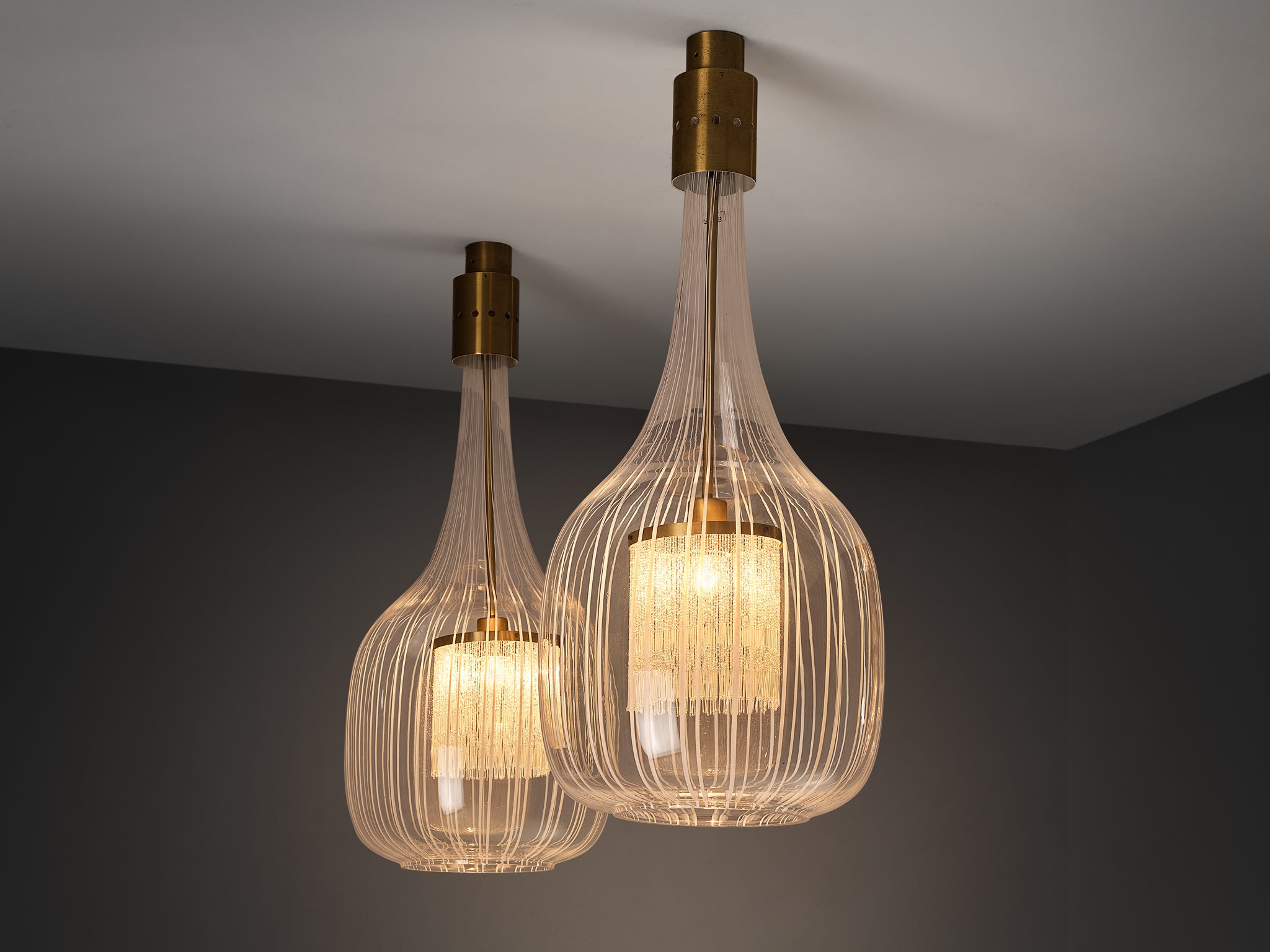Angelo Brotto for Esperia Large Pendants Lighting Morentz