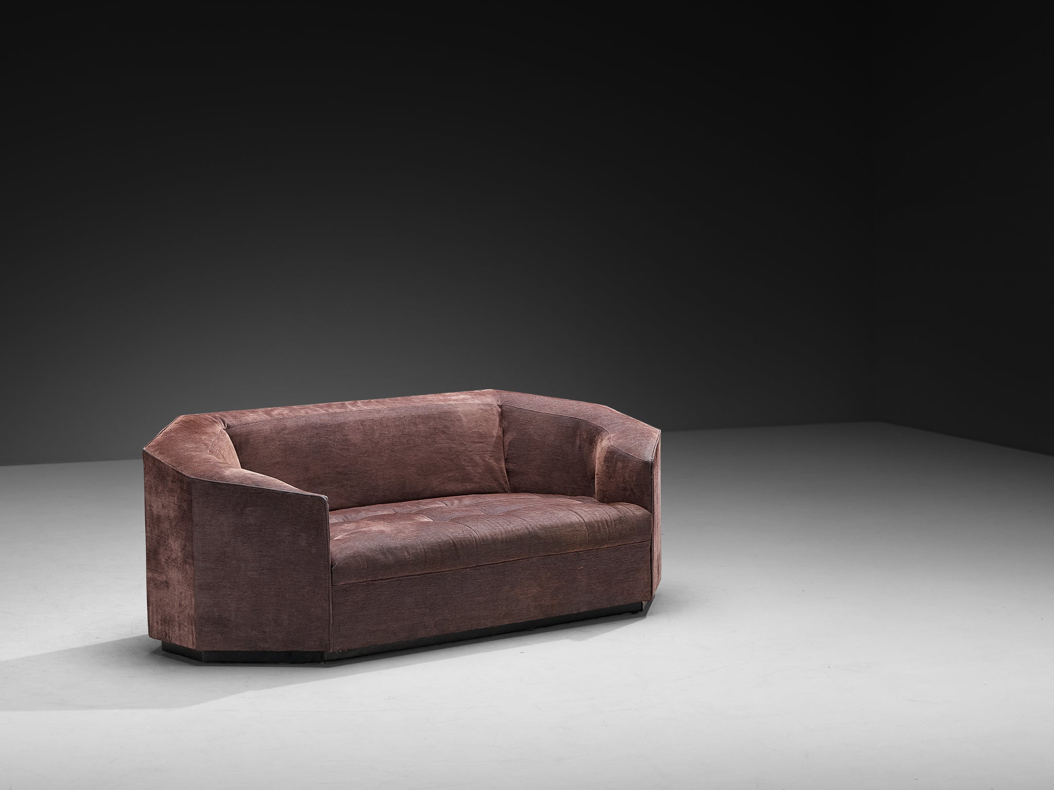 Rare Gérard Gallet for Mobilier International Faceted Hexagonal Sofas Seating Morentz