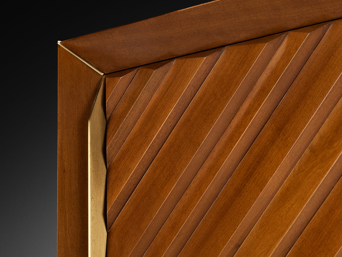 Luciano Frigerio Pair of Nightstands in Walnut and Brass More Furniture and Collectibles Morentz