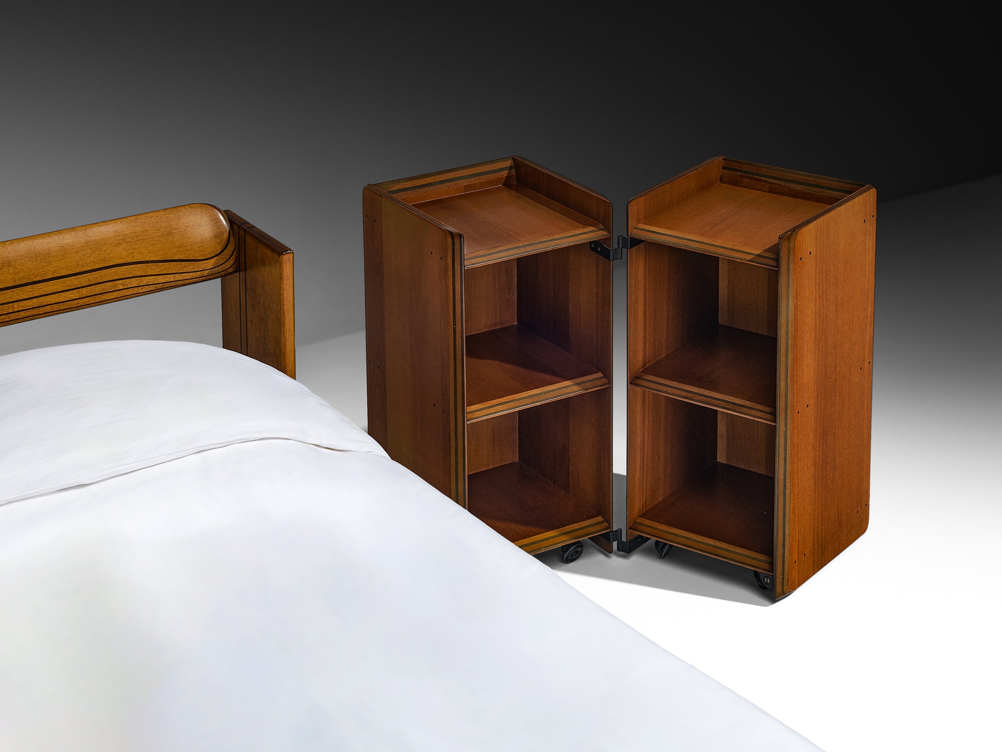 Afra & Tobia Scarpa for Maxalto Artona King Bed with Nightstands More Furniture and Collectibles Morentz