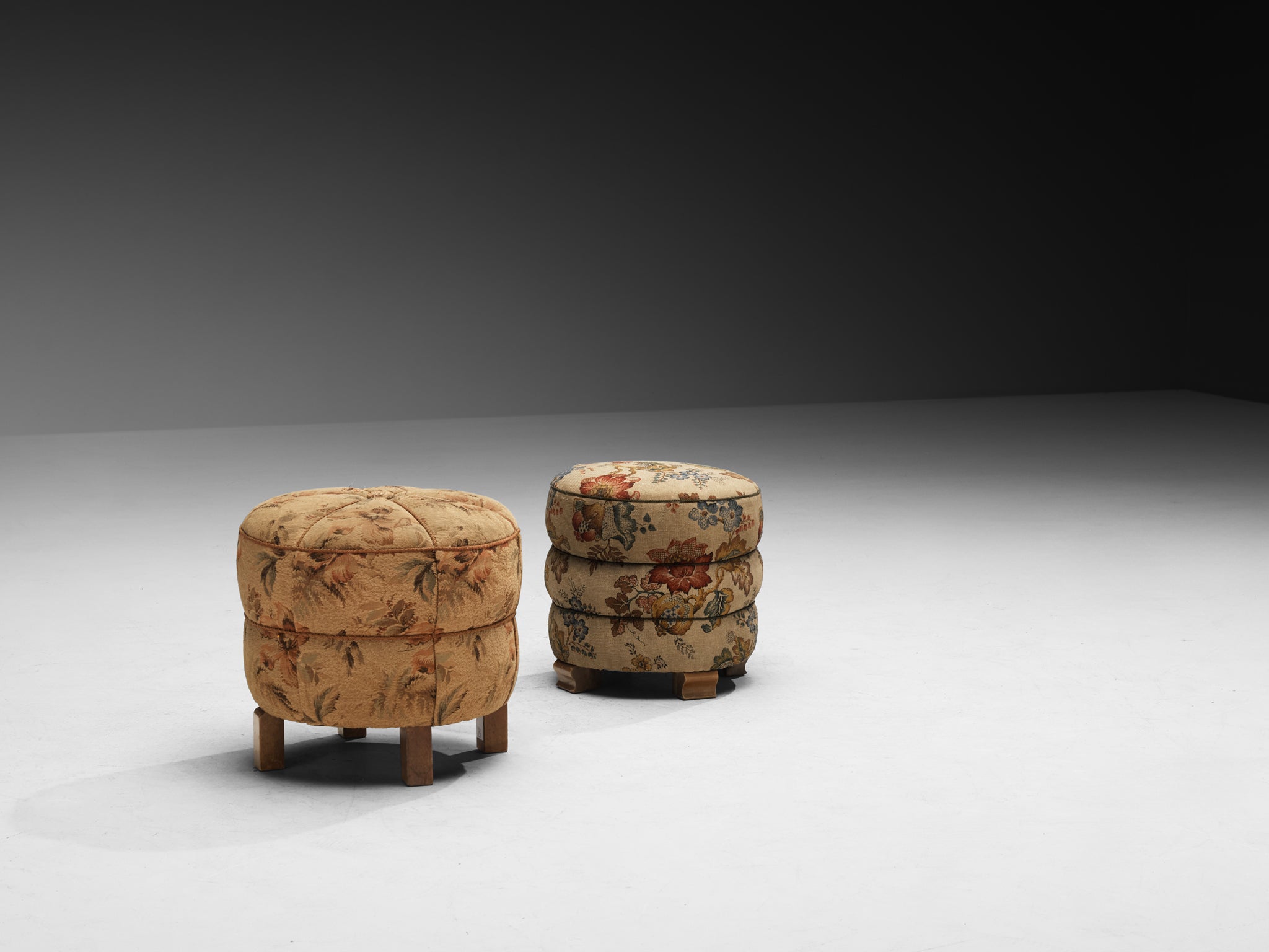 Jindrich Halabala Stools in Decorative Upholstery Seating Morentz