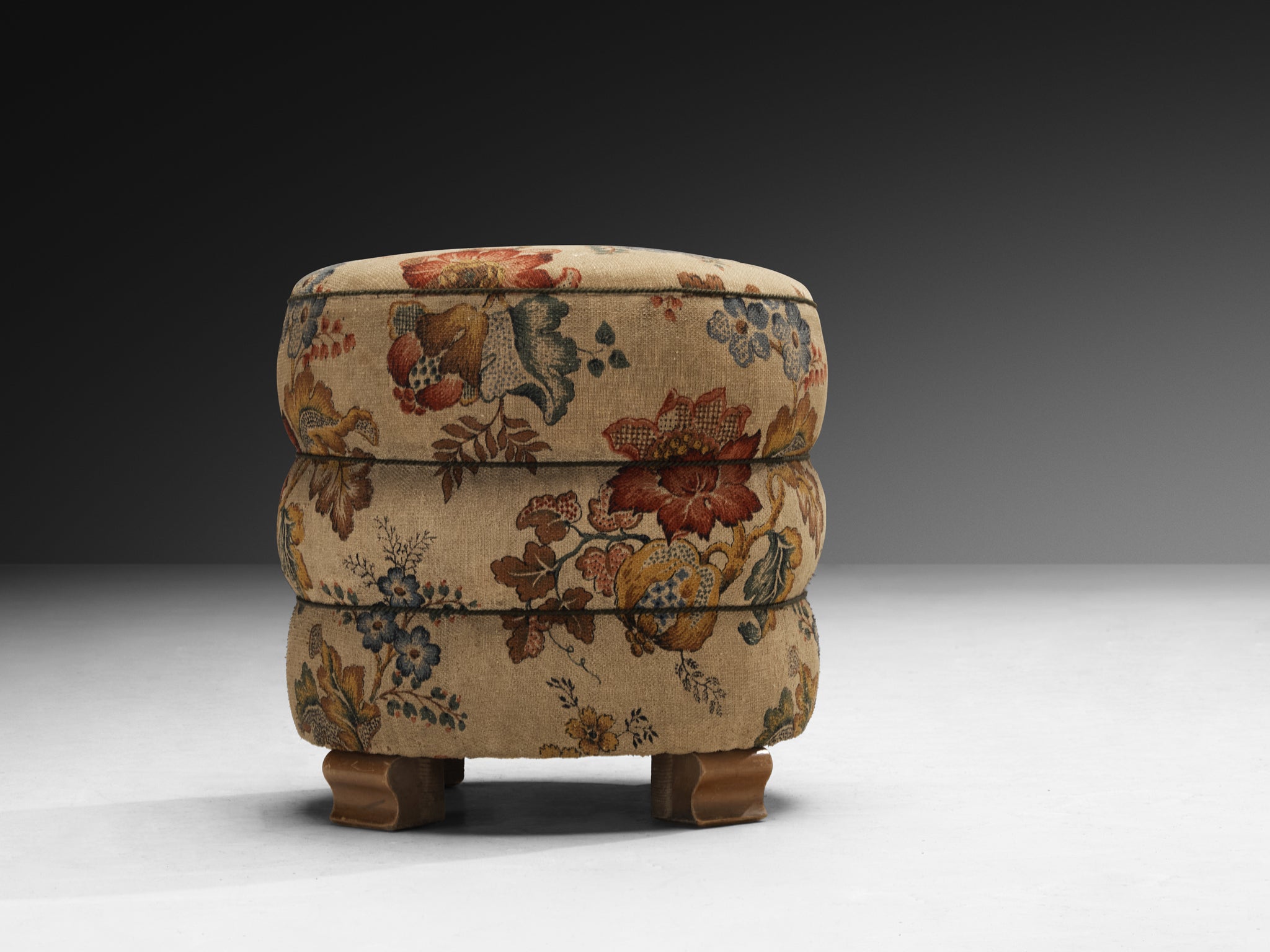 Jindrich Halabala Stools in Decorative Upholstery Seating Morentz