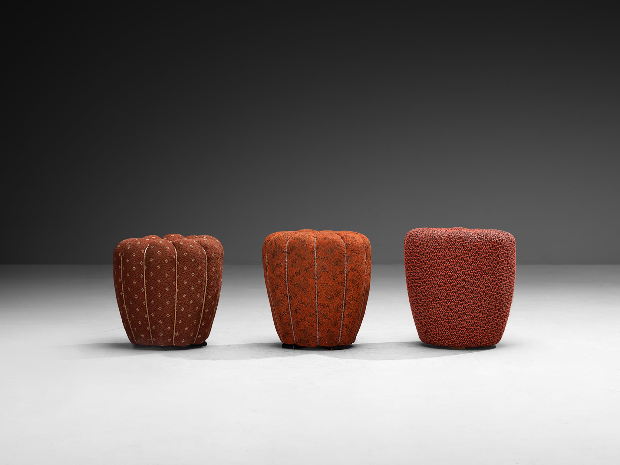 Jindrich Halabala Stools in Decorative Upholstery Seating Morentz