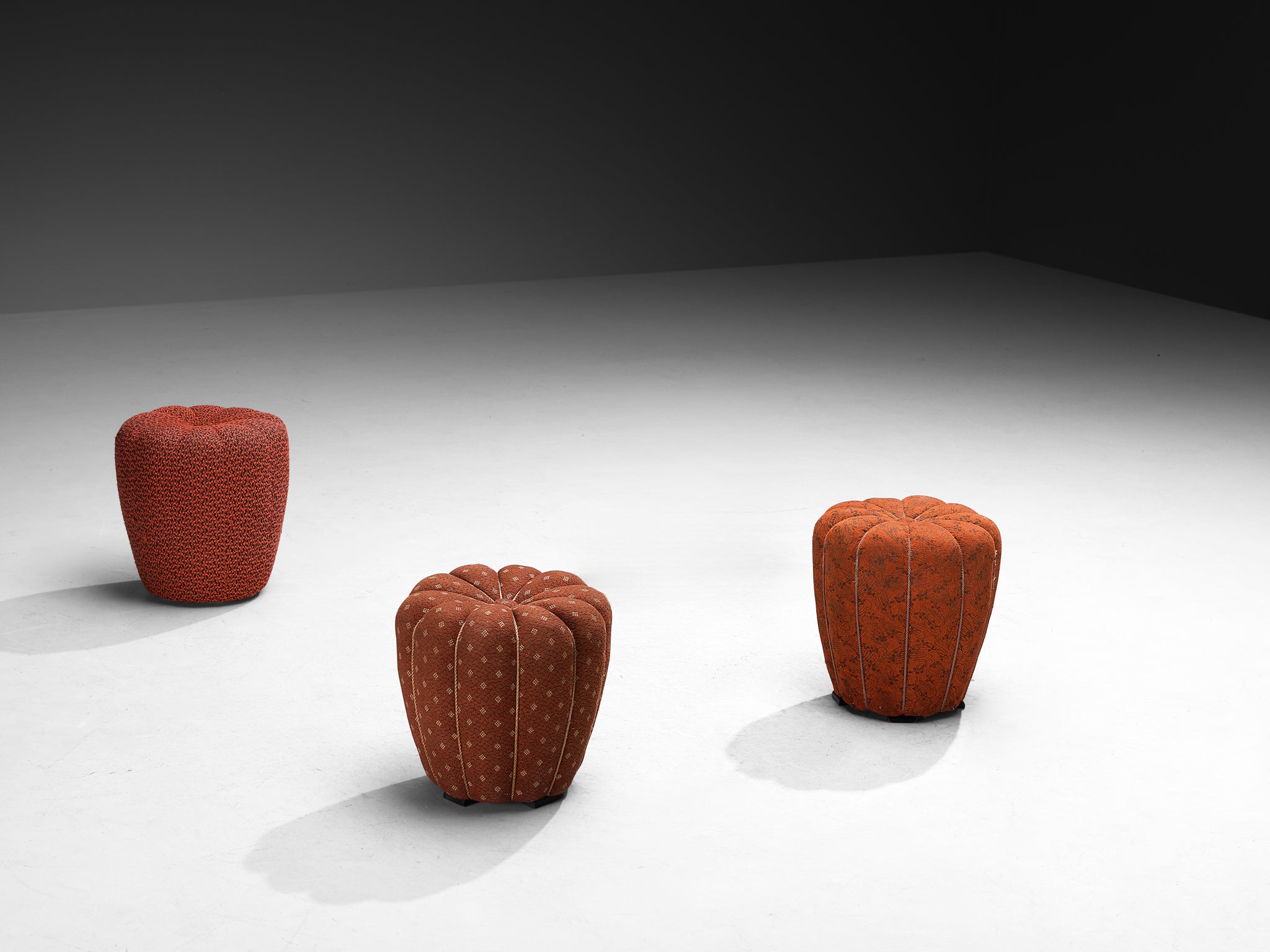 Jindrich Halabala Stools in Decorative Upholstery