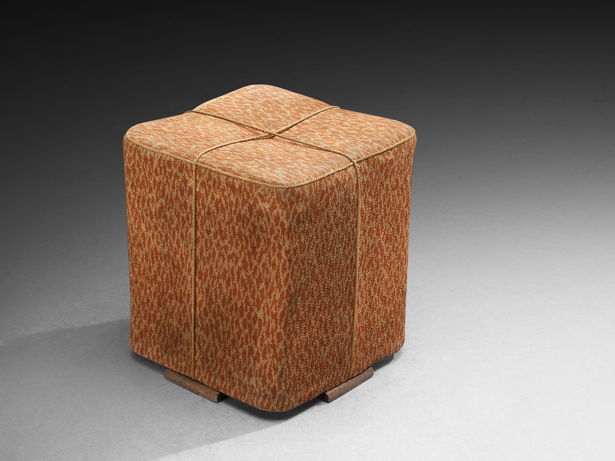 Jindrich Halabala Stool in Decorative Upholstery Seating Morentz