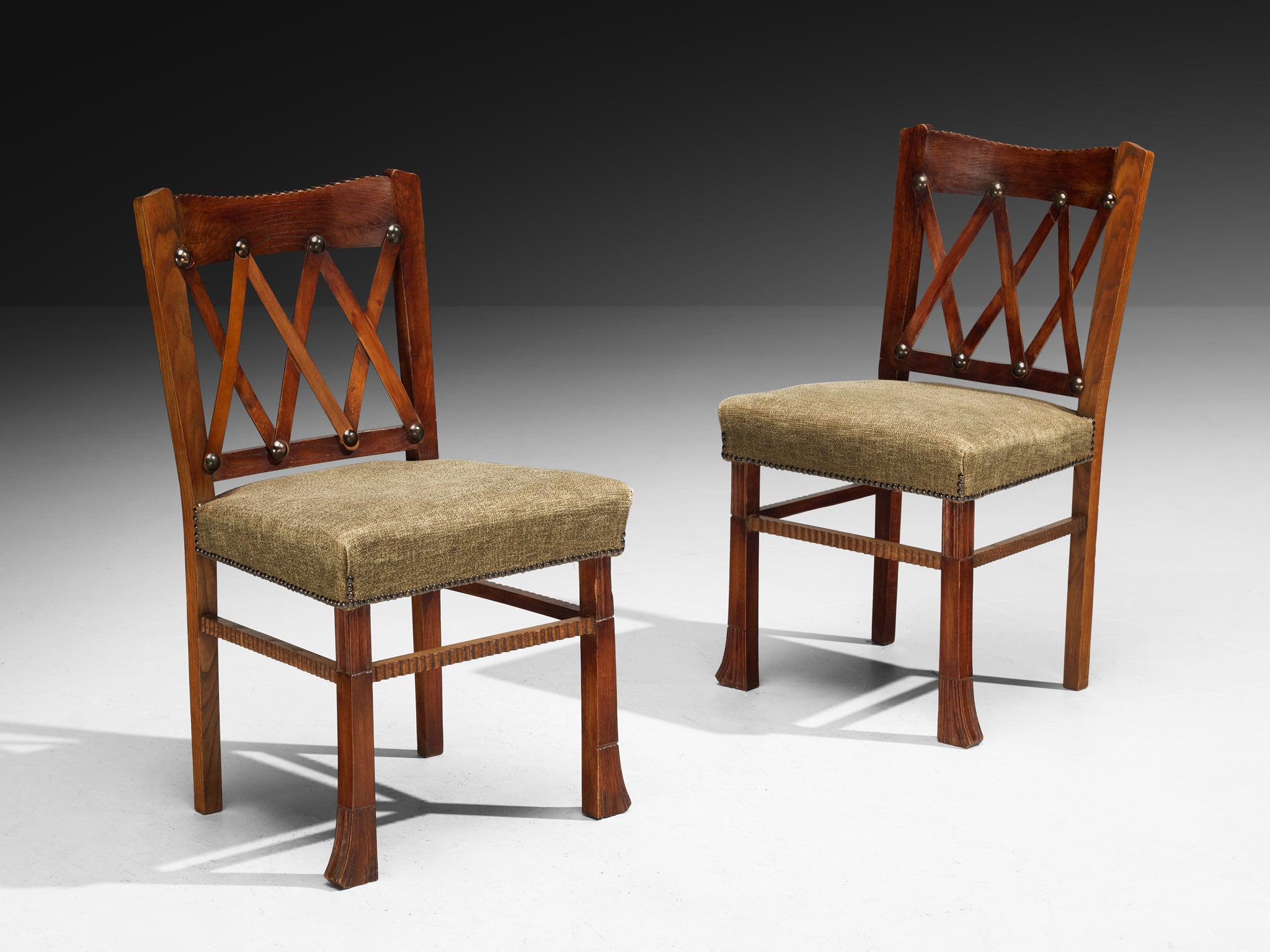 Ernesto Valabrega for Vittorio Valabrega Set of Six Dining Chairs in Oak