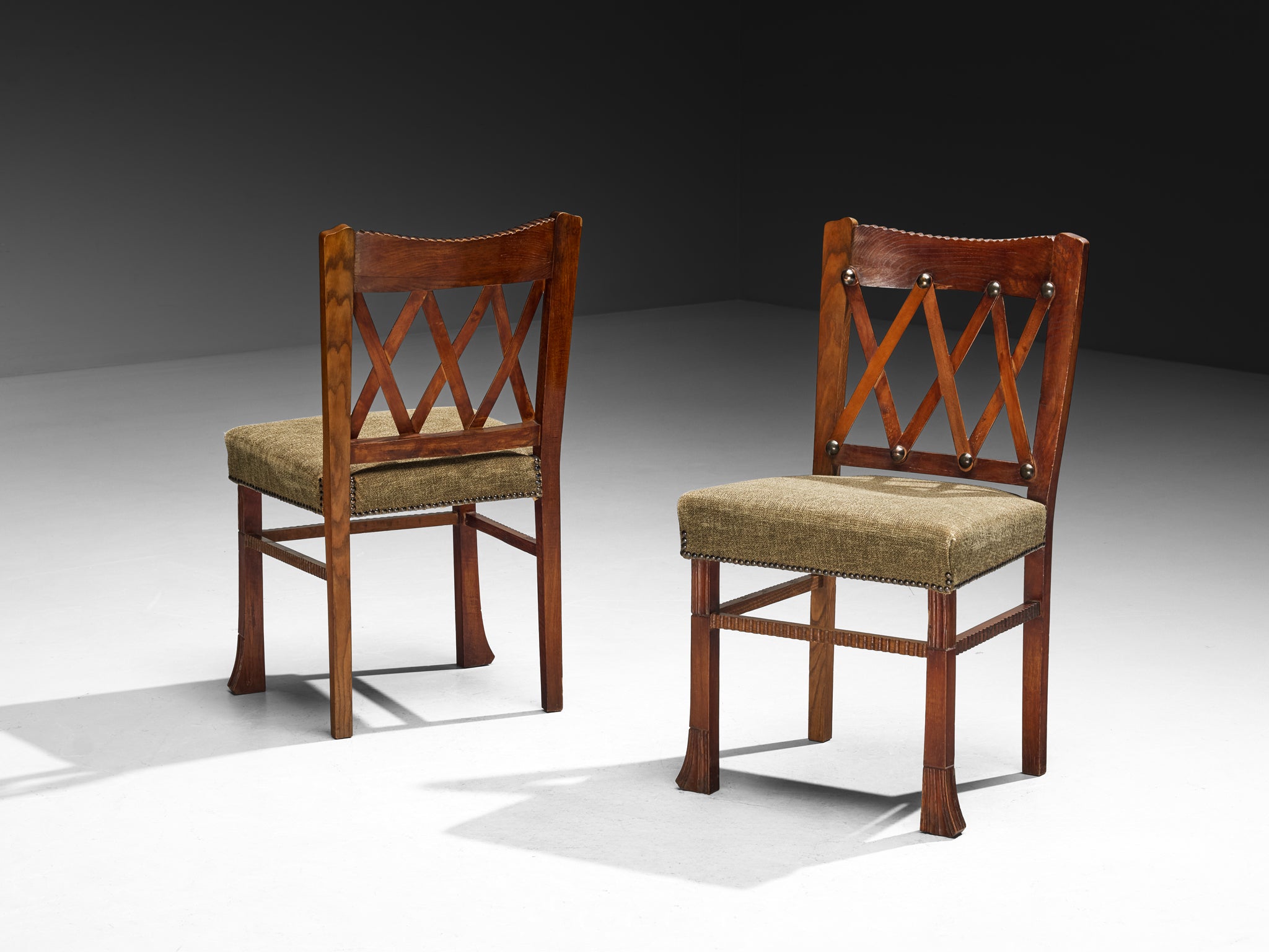 Ernesto Valabrega for Vittorio Valabrega Set of Six Dining Chairs in Oak