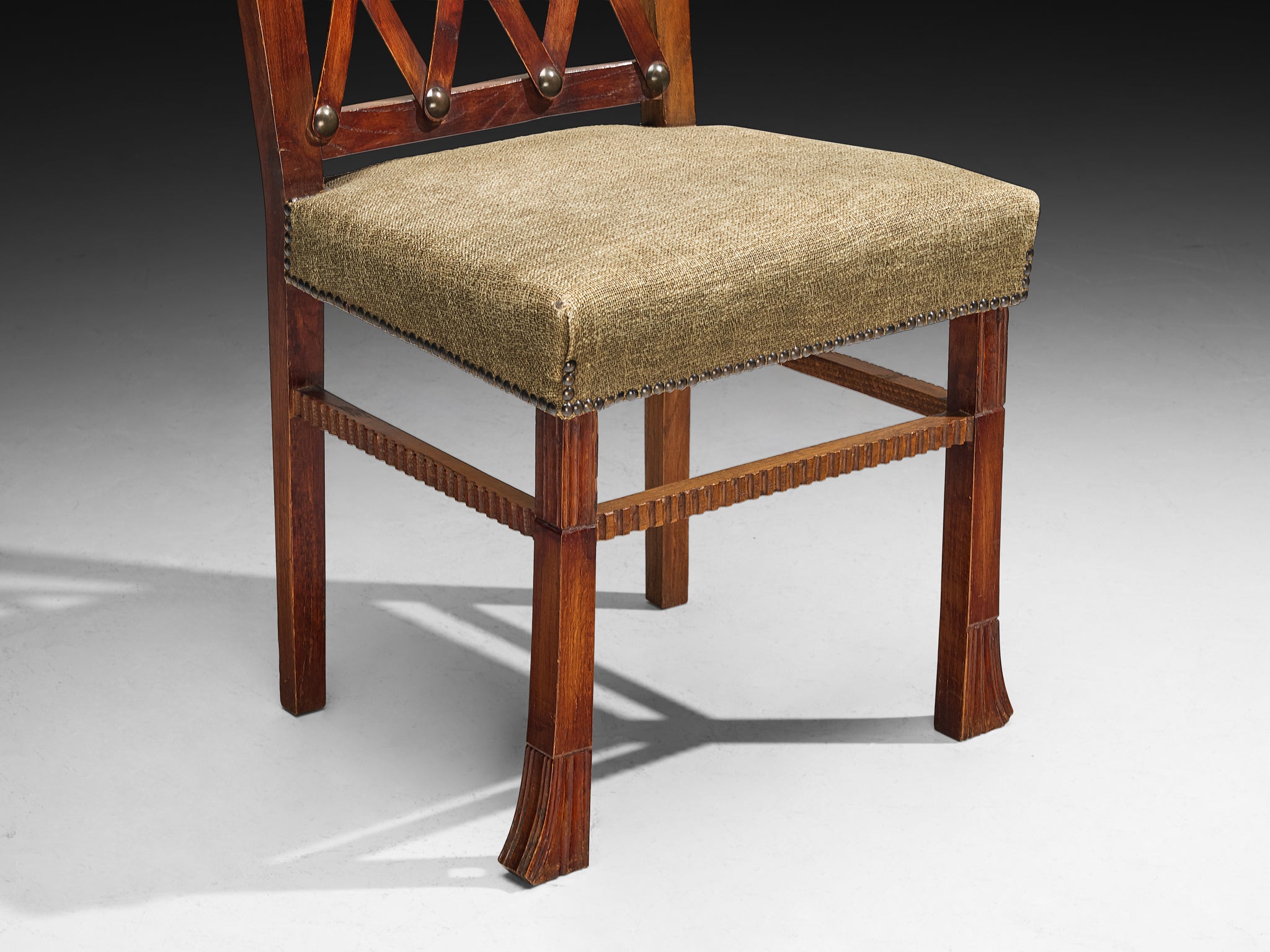 Ernesto Valabrega for Vittorio Valabrega Set of Six Dining Chairs in Oak