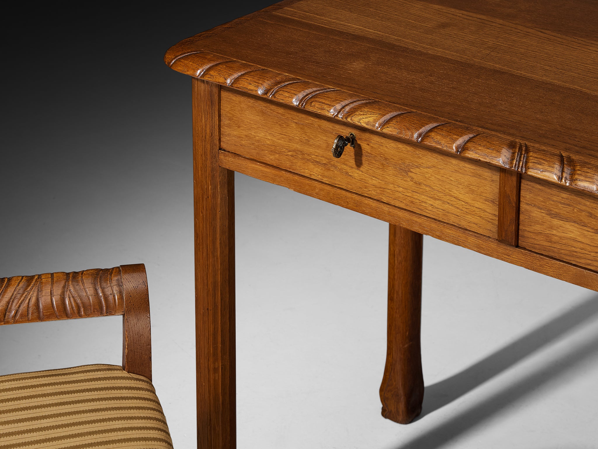 Ernesto Valabrega for Vittorio Valabrega Vanity Table and Seat in Oak Tables Morentz