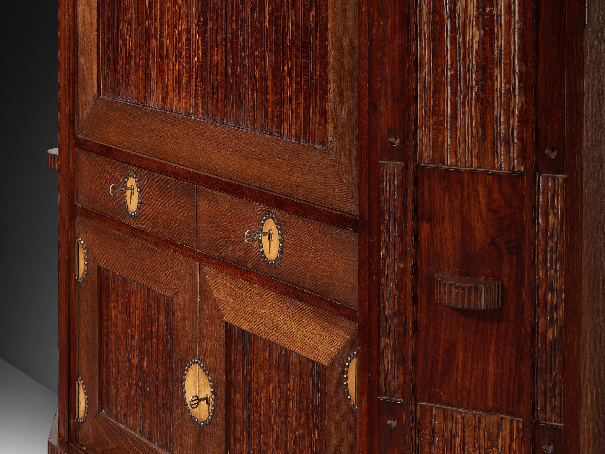 Ernesto Valabrega for Vittorio Valabrega Cabinet in Oak Case pieces and storage cabinets Morentz