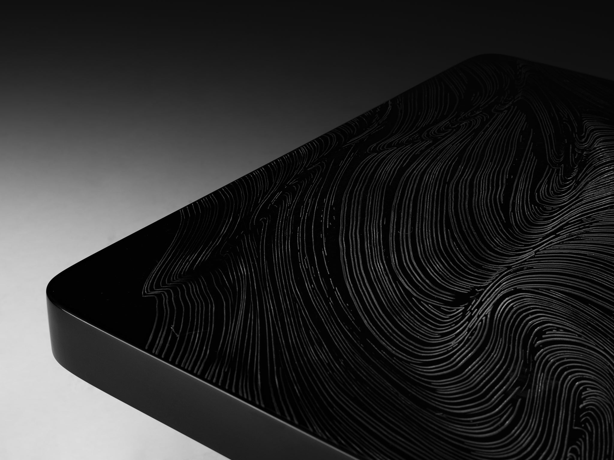 Jean Claude Dresse Coffee Table in Dark Resin with Organic Pattern Tables Morentz