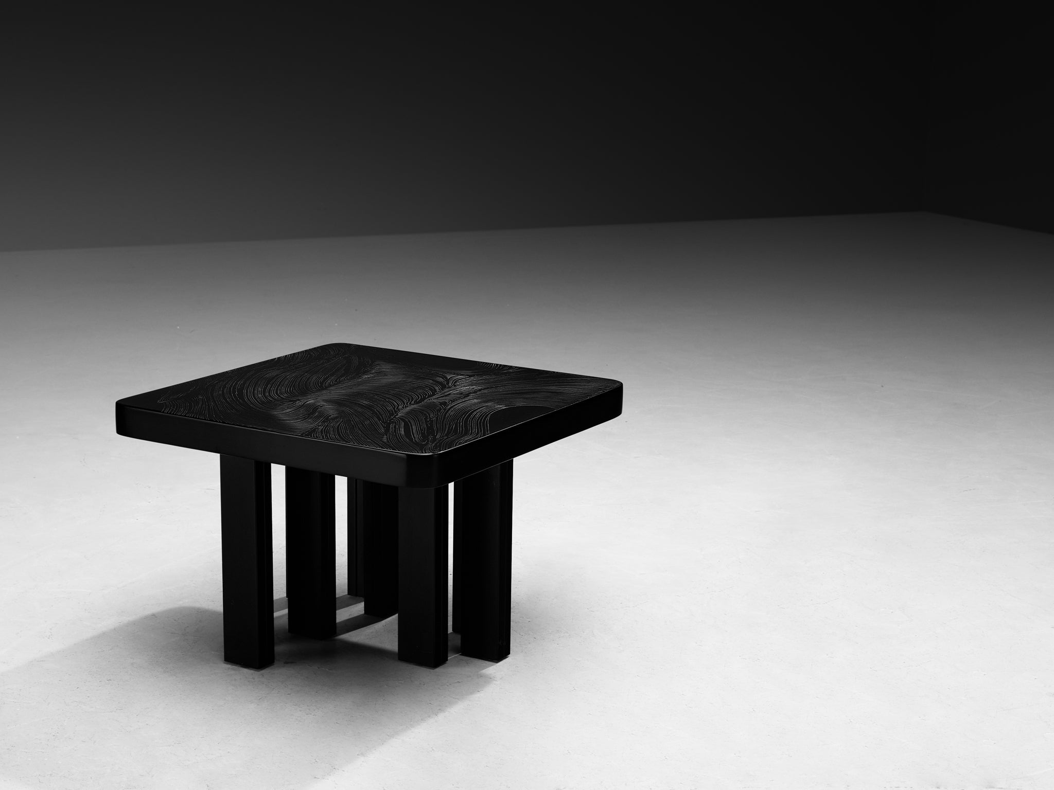 Jean Claude Dresse Coffee Table in Dark Resin with Organic Pattern Tables Morentz
