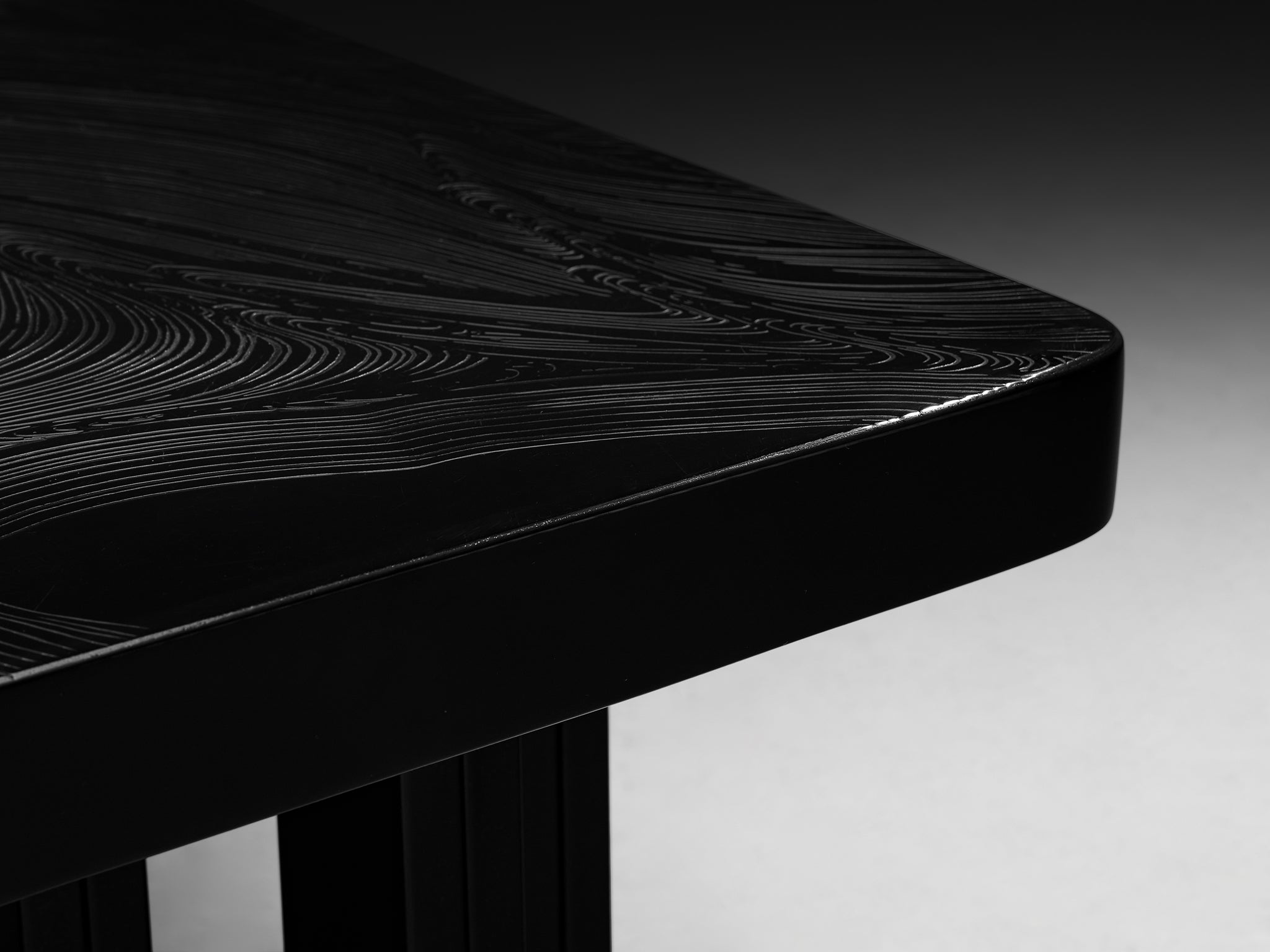 Jean Claude Dresse Coffee Table in Dark Resin with Organic Pattern Tables Morentz