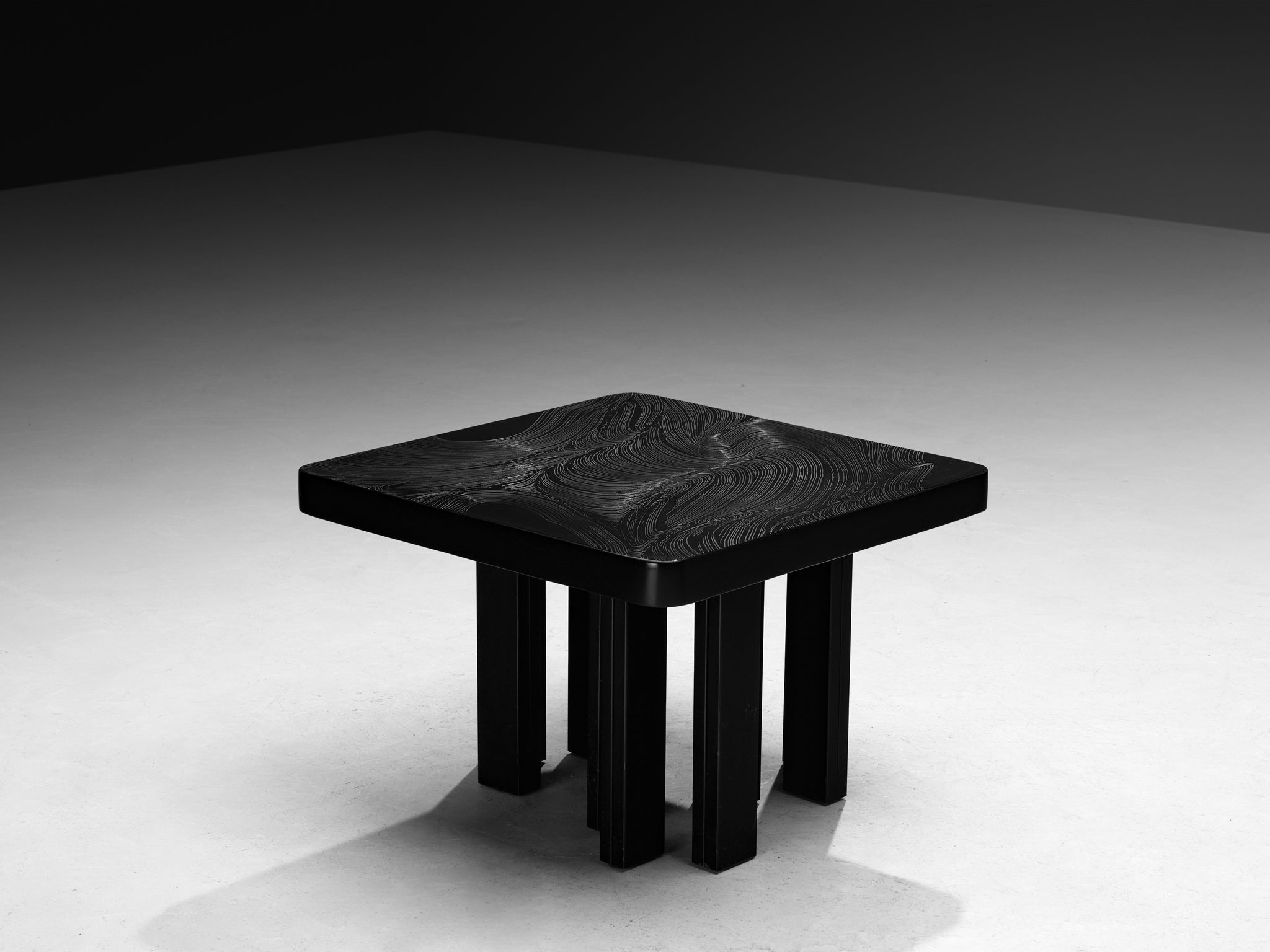 Jean Claude Dresse Coffee Table in Dark Resin with Organic Pattern Tables Morentz