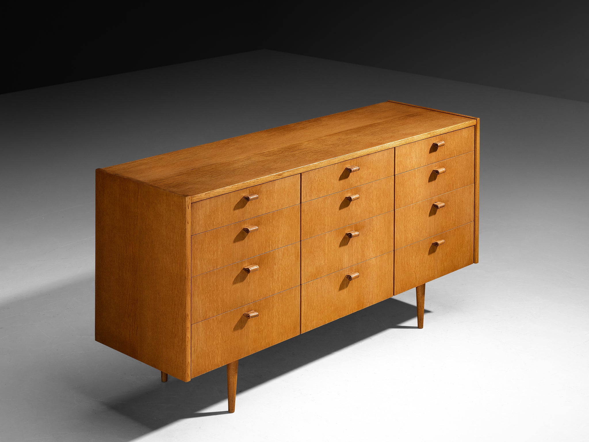 Mid-Century Sideboard in Oak with Leather Handles Case pieces and storage cabinets Morentz