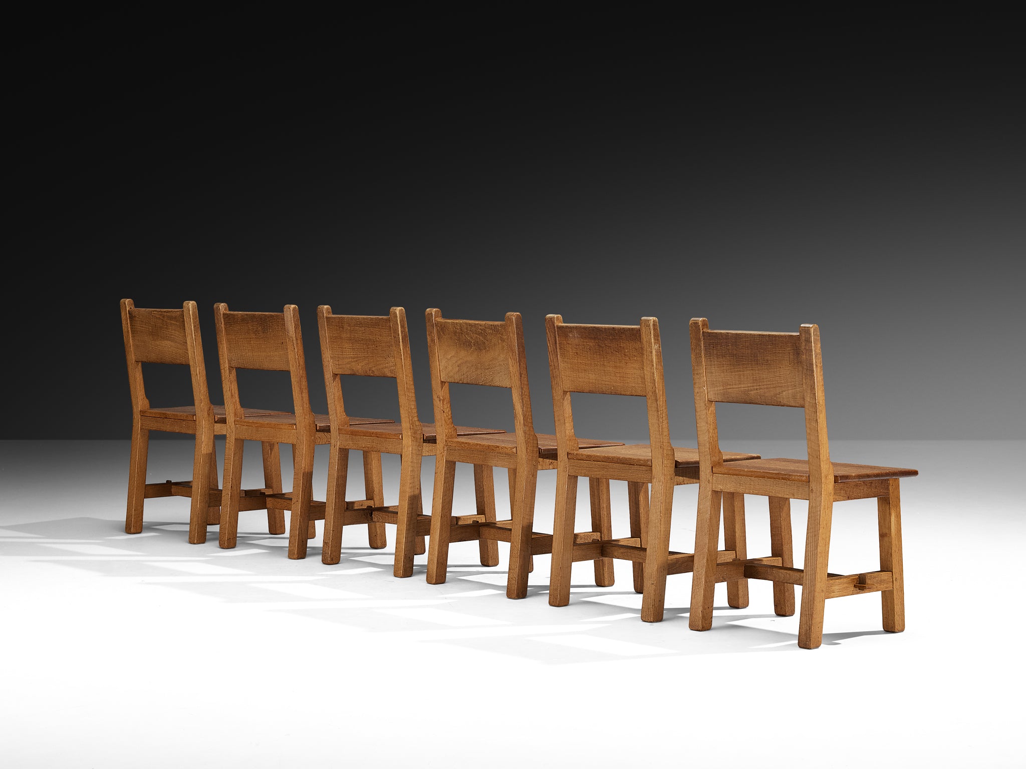 Artisanal Mid-Century Dining Chairs in Oak Seating Morentz