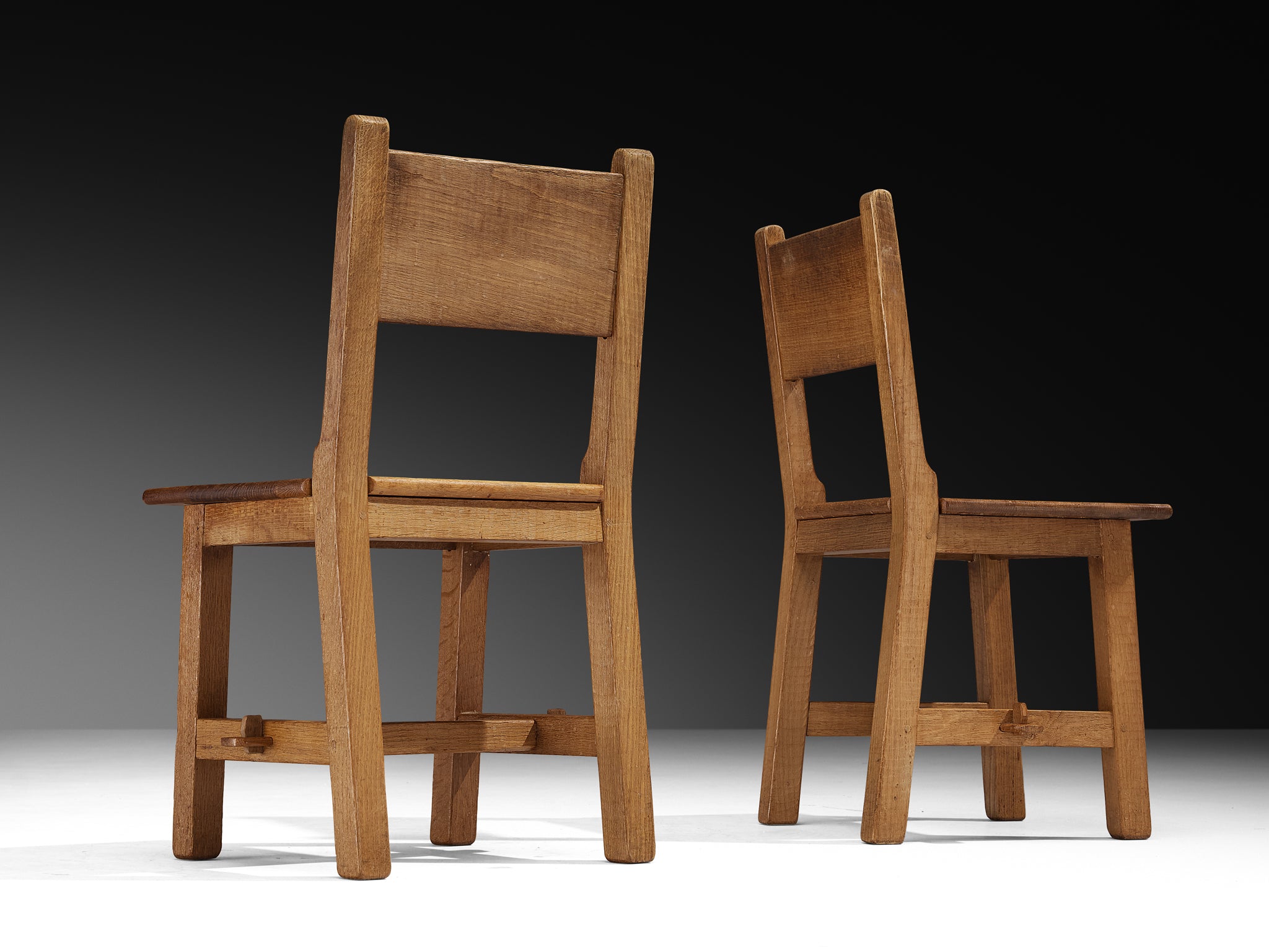 Artisanal Mid-Century Dining Chairs in Oak Seating Morentz