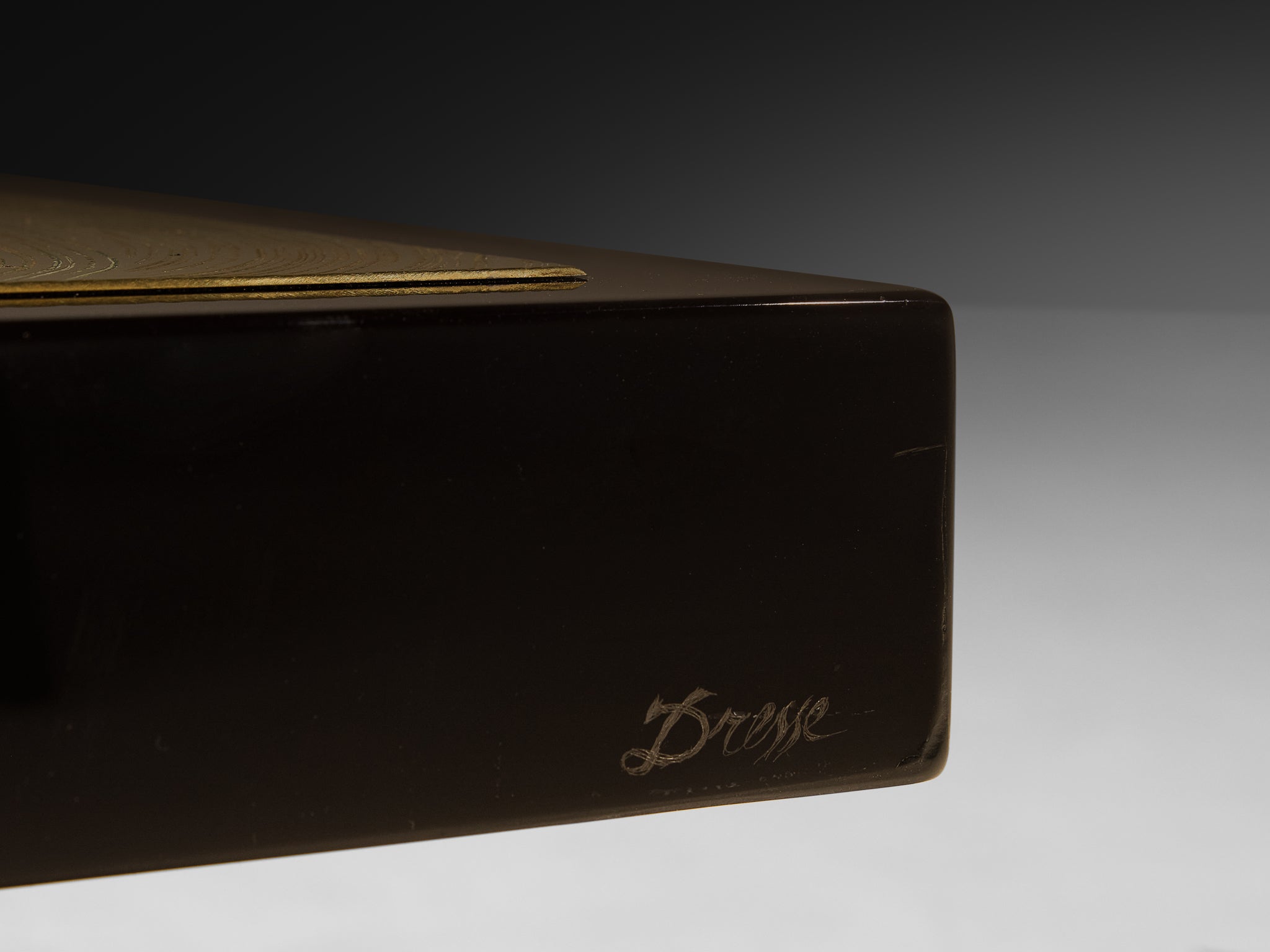 Jean Claude Dresse Coffee Table in Brass Inlayed with Agate Tables Morentz