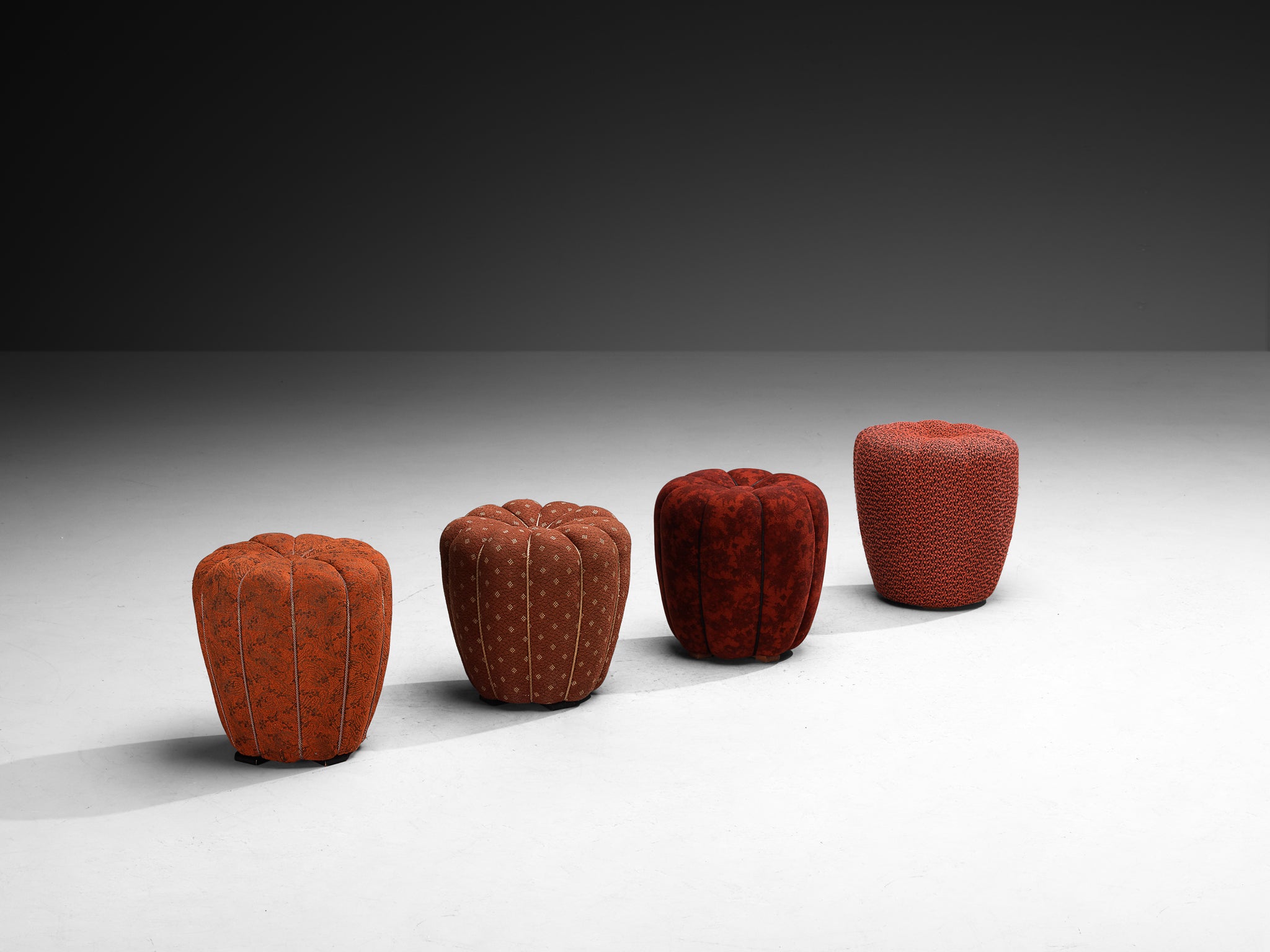 Jindrich Halabala Stools in Decorative Upholstery Seating Morentz