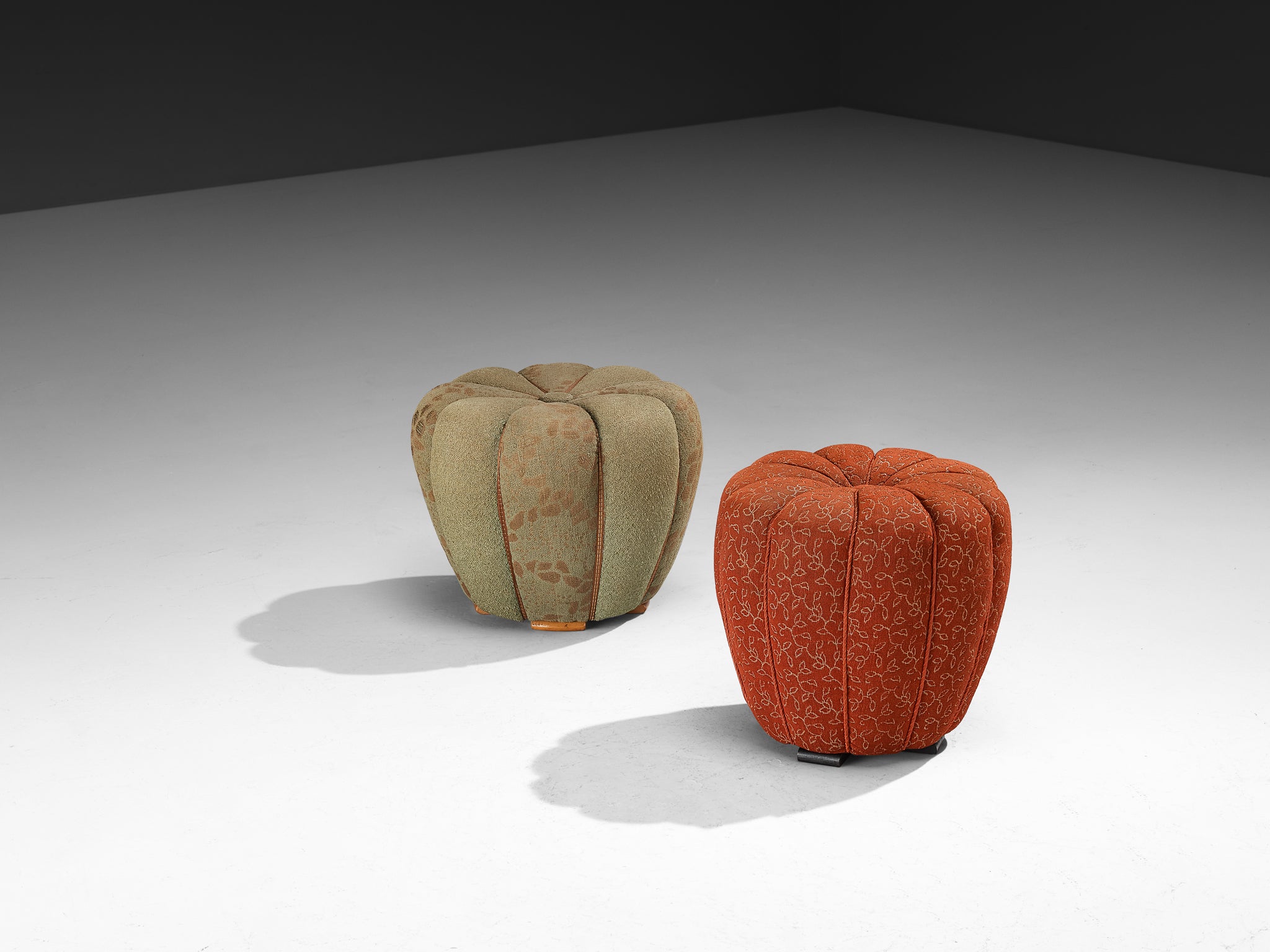 Jindrich Halabala Stools in Decorative Upholstery Seating Morentz
