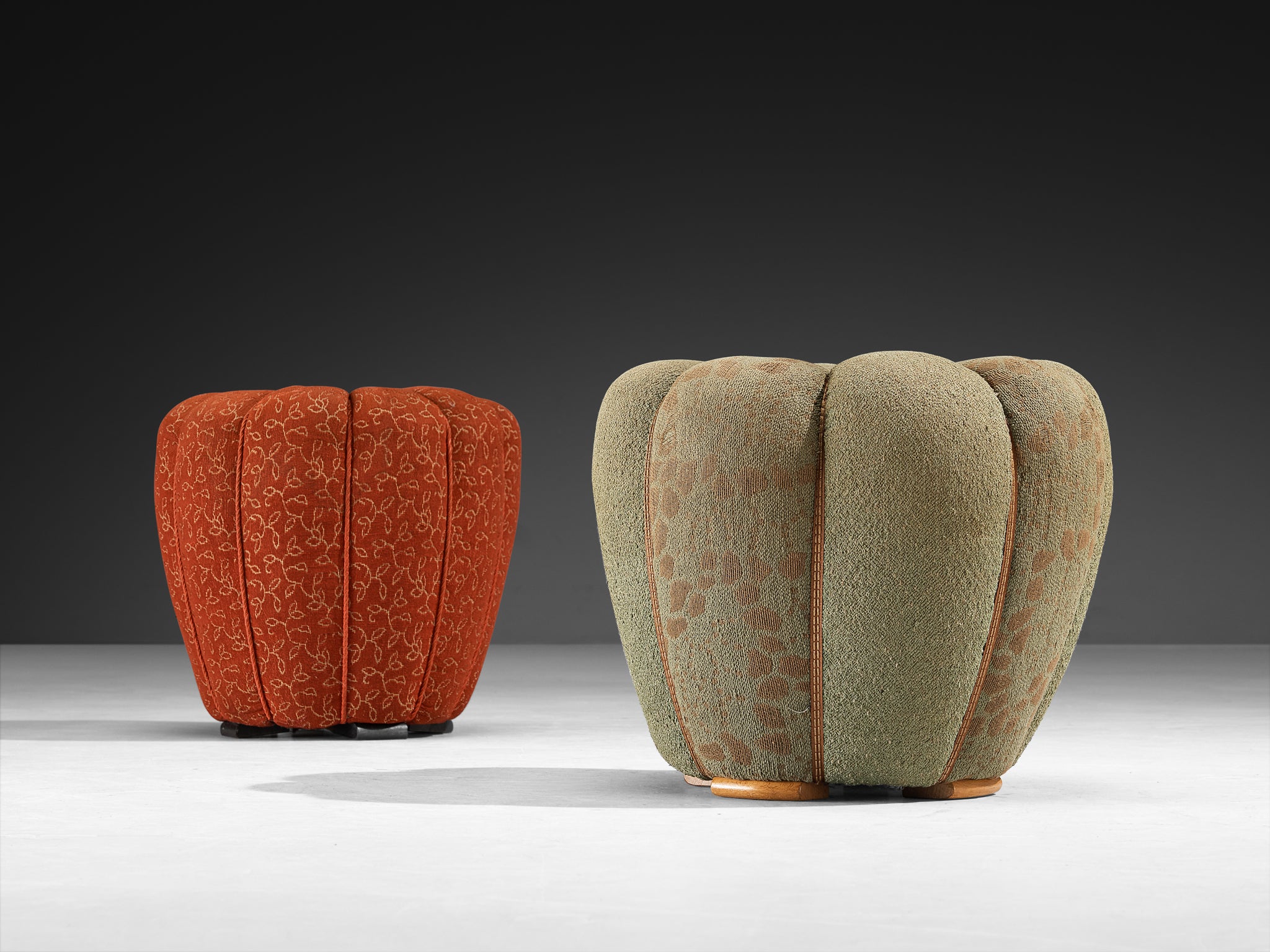 Jindrich Halabala Stools in Decorative Upholstery Seating Morentz