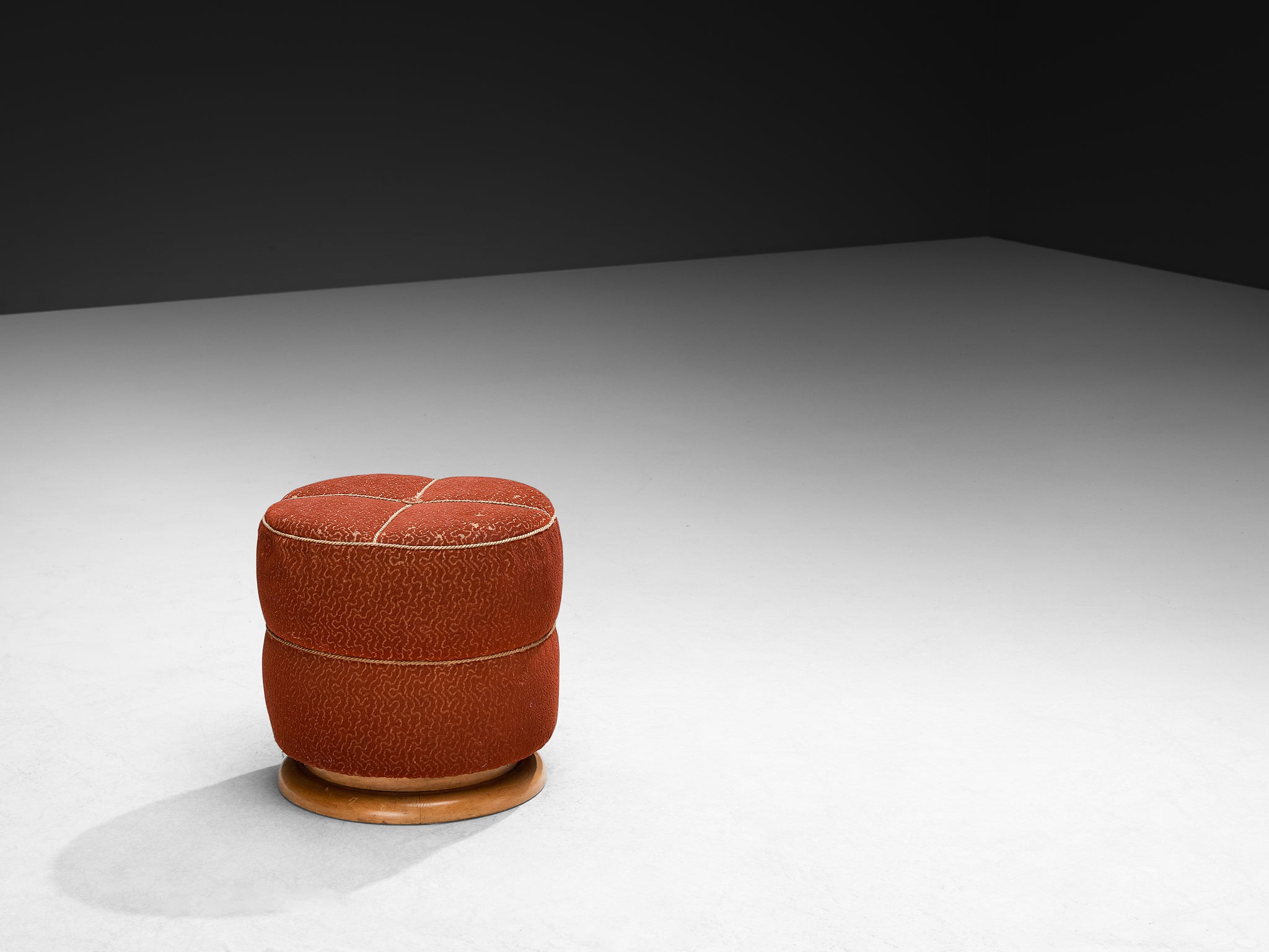 Jindrich Halabala Stool in Decorative Upholstery Seating Morentz