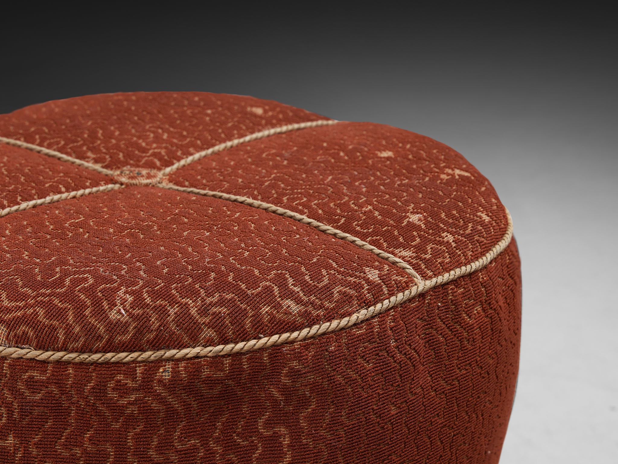 Jindrich Halabala Stool in Decorative Upholstery Seating Morentz