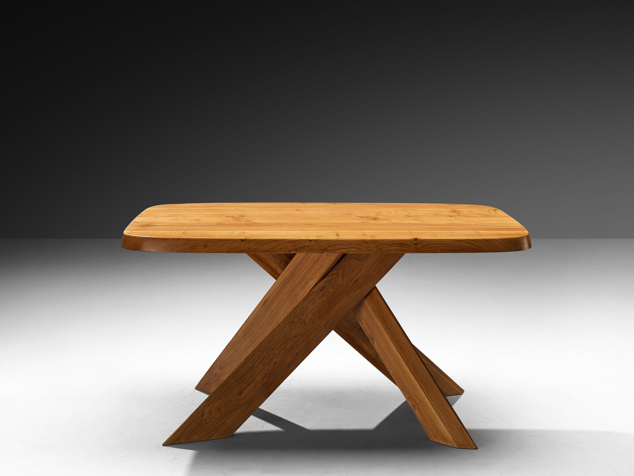 Early Pierre Chapo Dining Table Model 'Aban T35B' in Solid Elm Tables Morentz