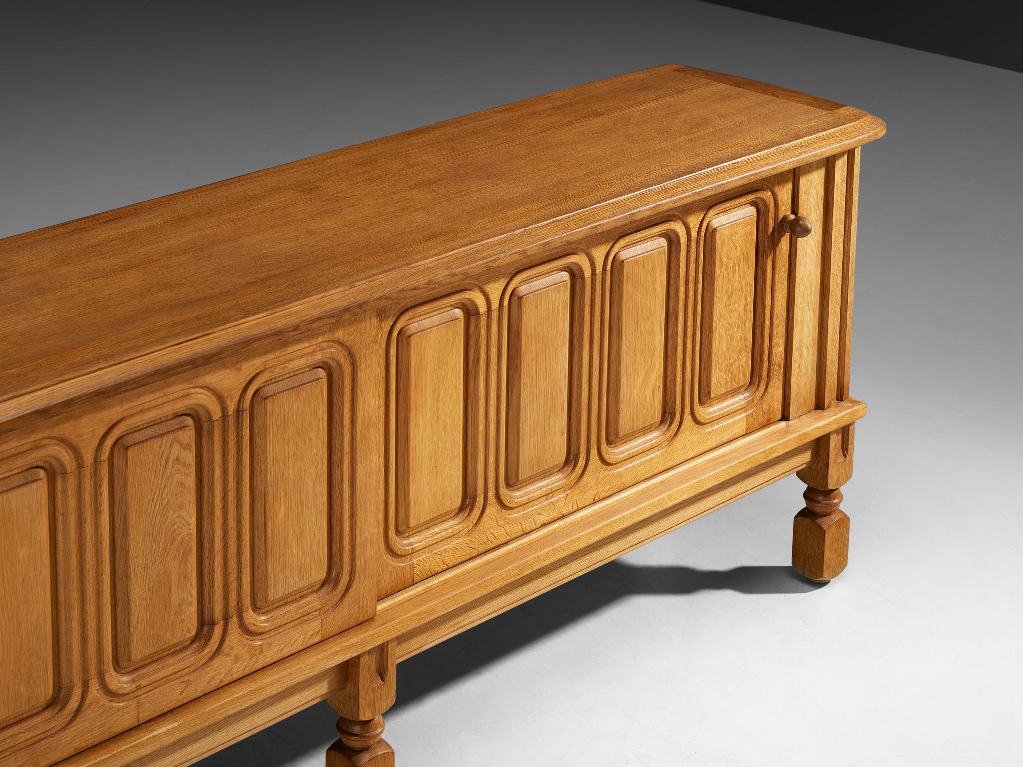 Guillerme & Chambron Sideboard in Oak and Brass Case pieces and storage cabinets Morentz