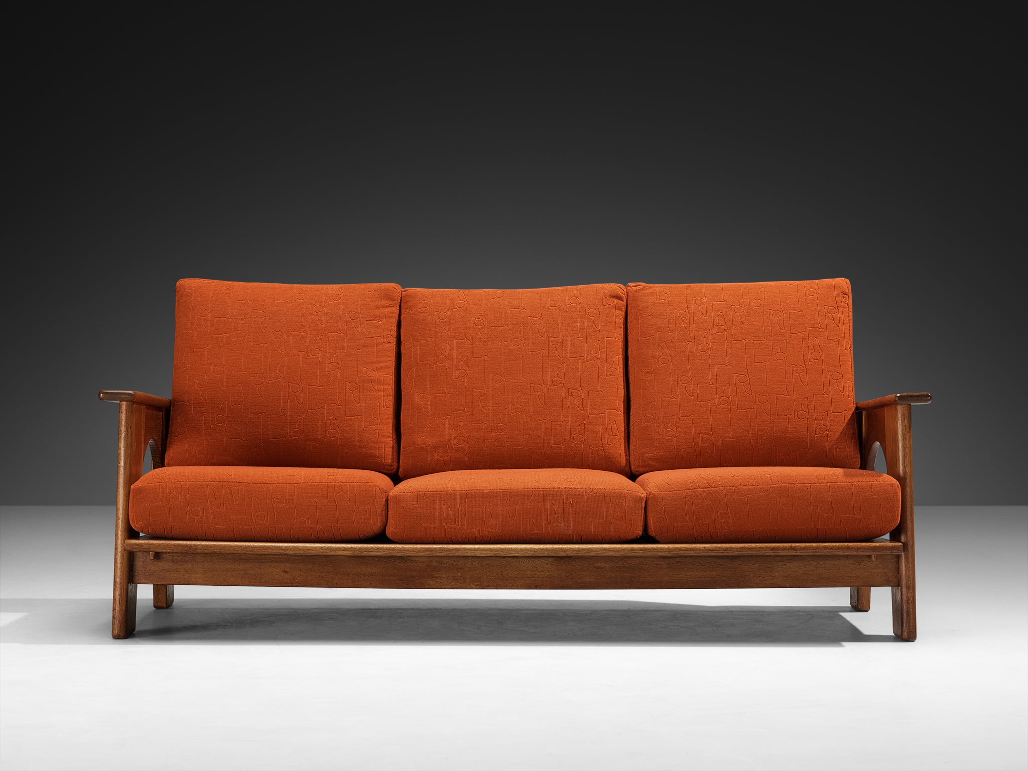 Bas Van Pelt for My Home Reclining Sofa in Oak and Red Upholstery Seating Morentz