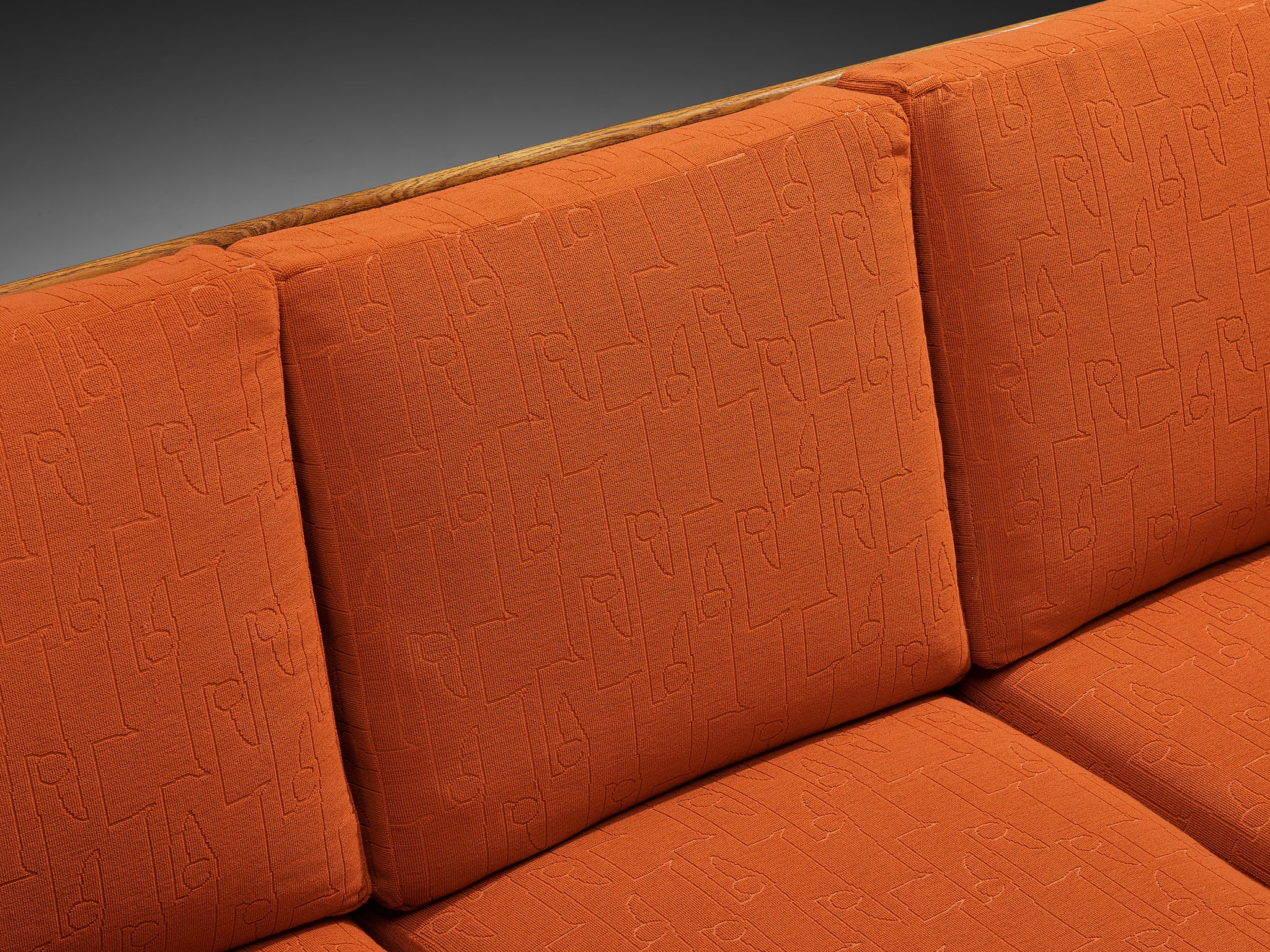 Bas Van Pelt for My Home Reclining Sofa in Oak and Red Upholstery Seating Morentz