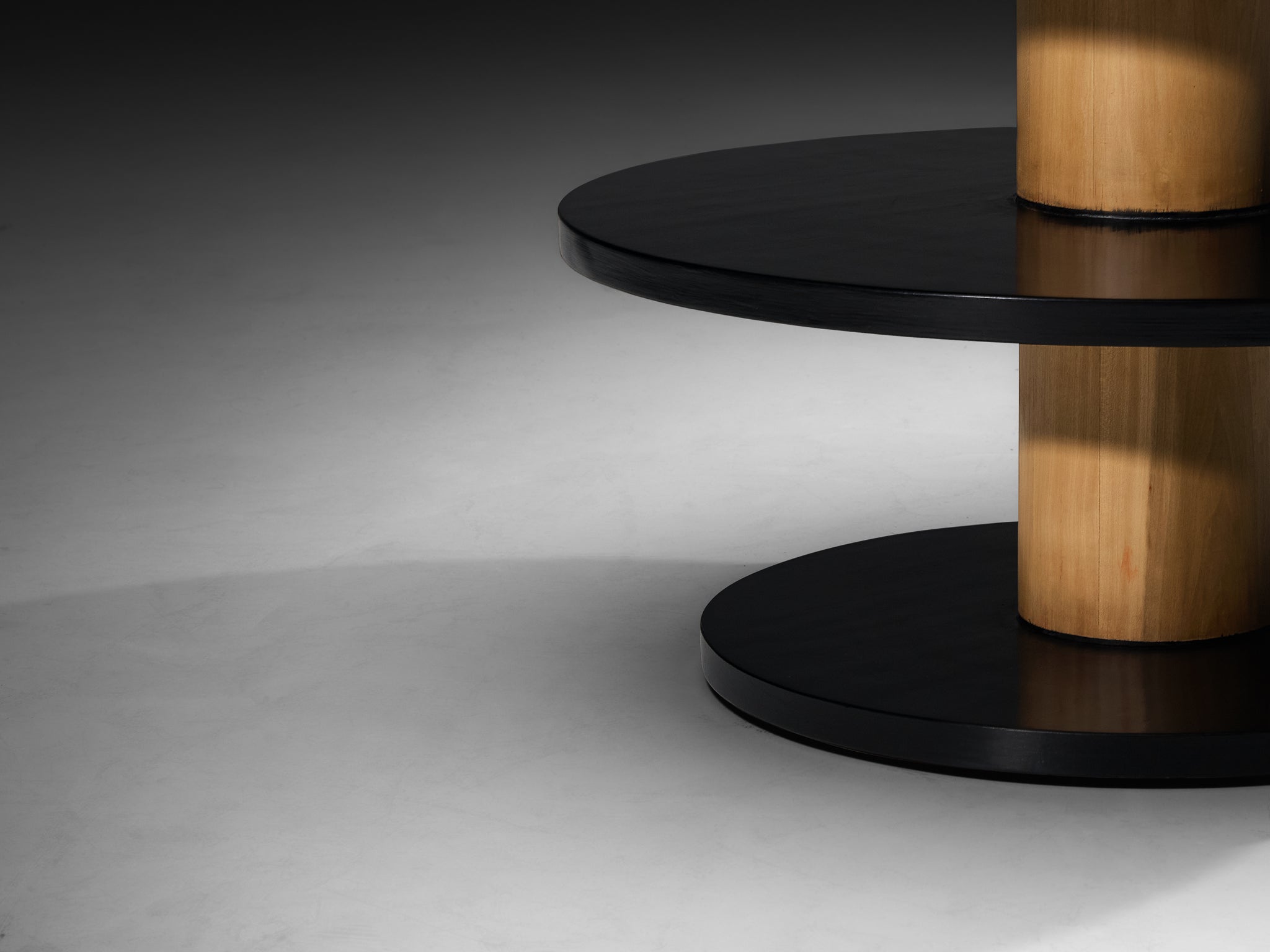 Dutch Art Deco Tiered Coffee Table in Black Lacquered Wood Tables Morentz