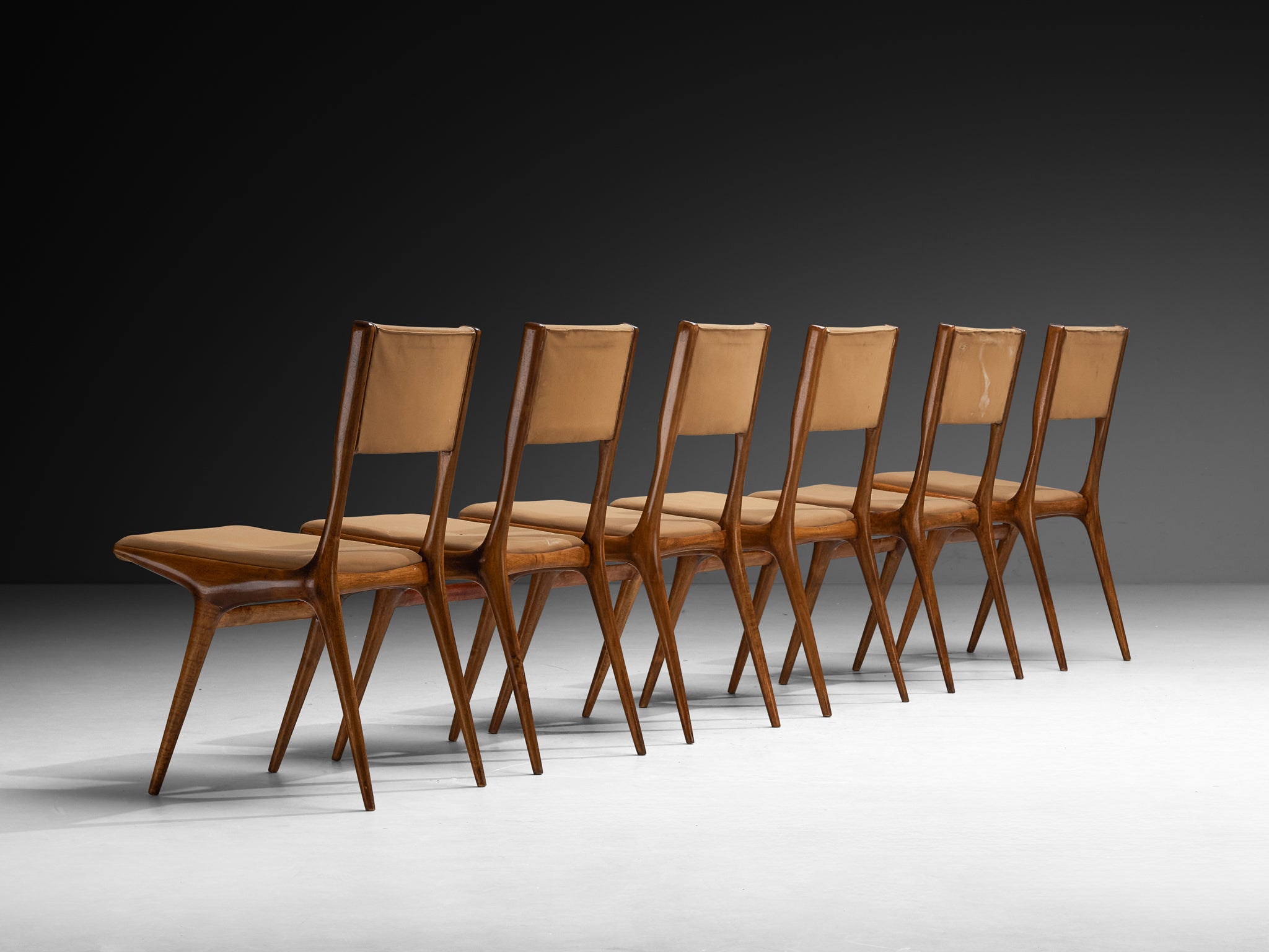 Carlo De Carli for Cassina '634' Dining Chairs in Walnut