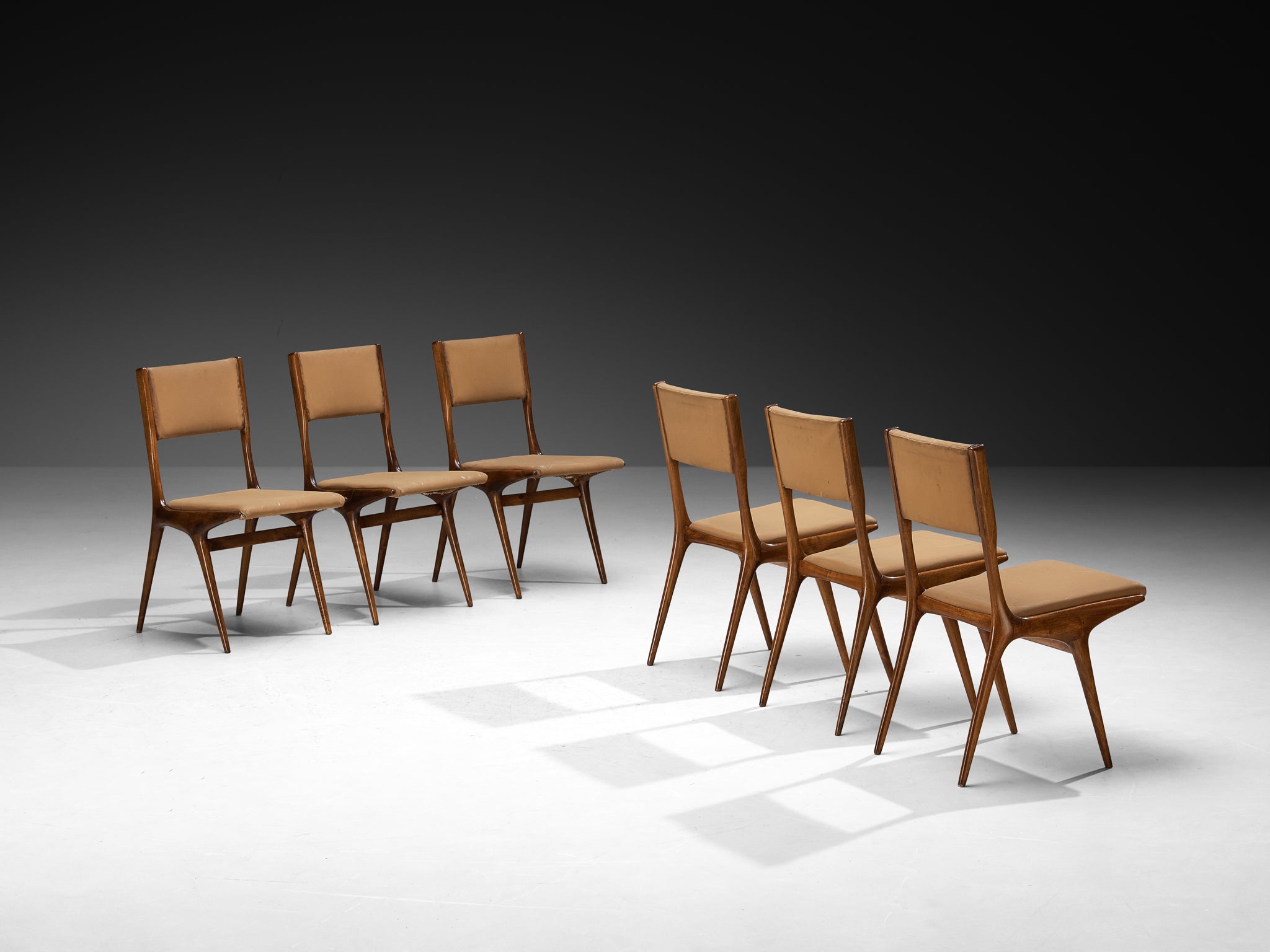 Carlo De Carli for Cassina '634' Dining Chairs in Walnut