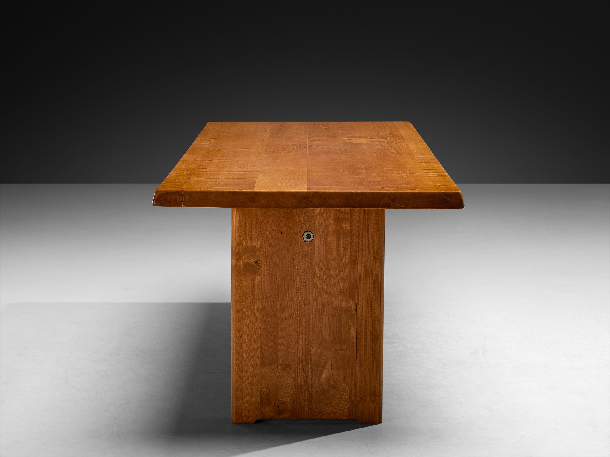 Early Pierre Chapo Dining Table 'T14D' in Solid Elm