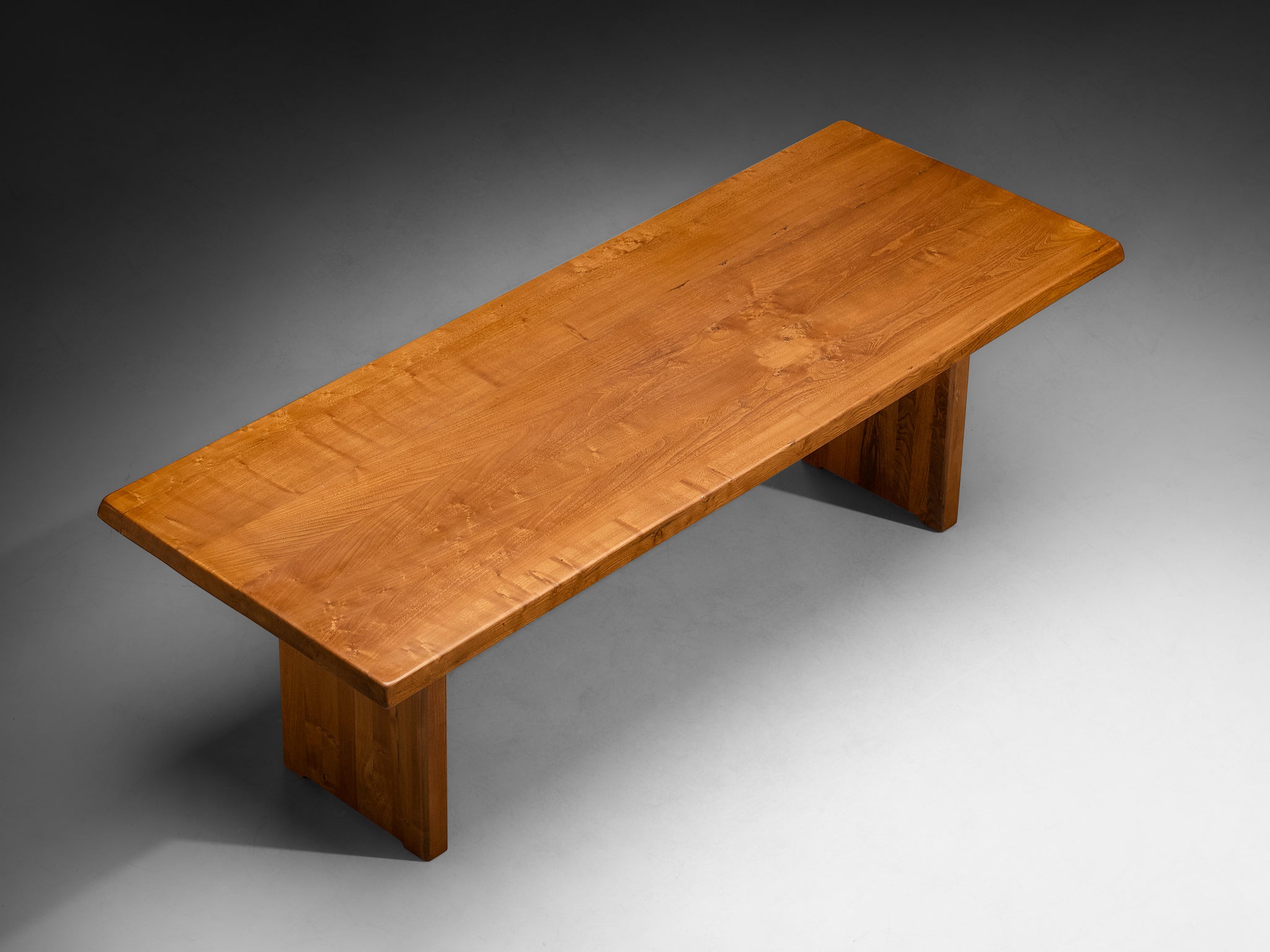 Early Pierre Chapo Dining Table 'T14D' in Solid Elm