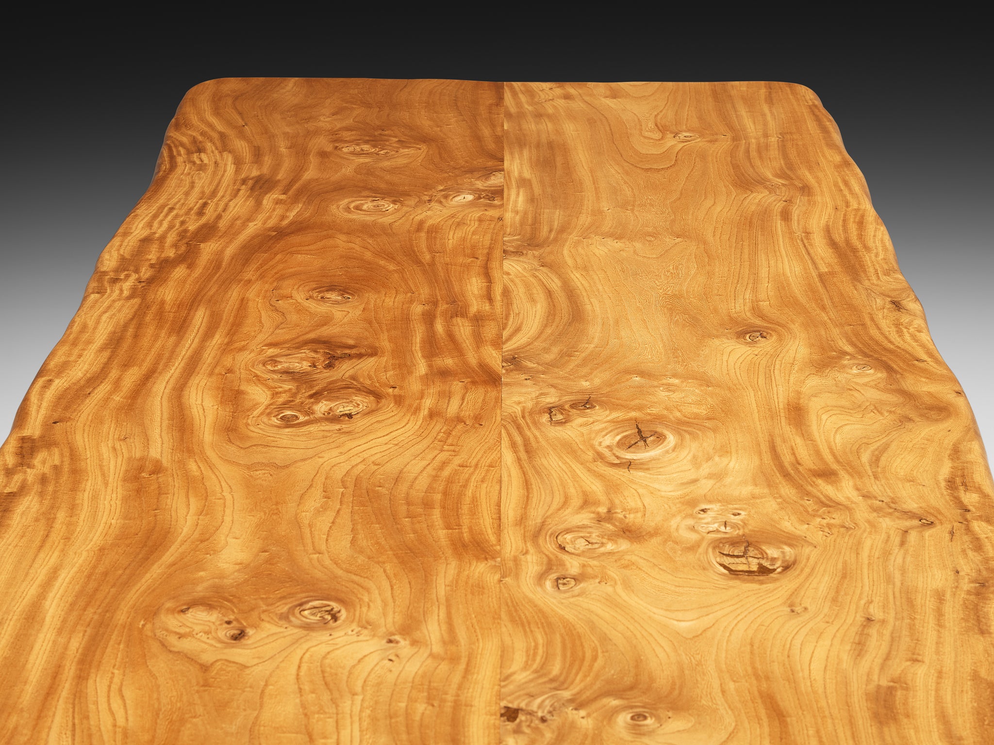 French Naturalistic Free Form Dining Table in Solid Elm Tables Morentz