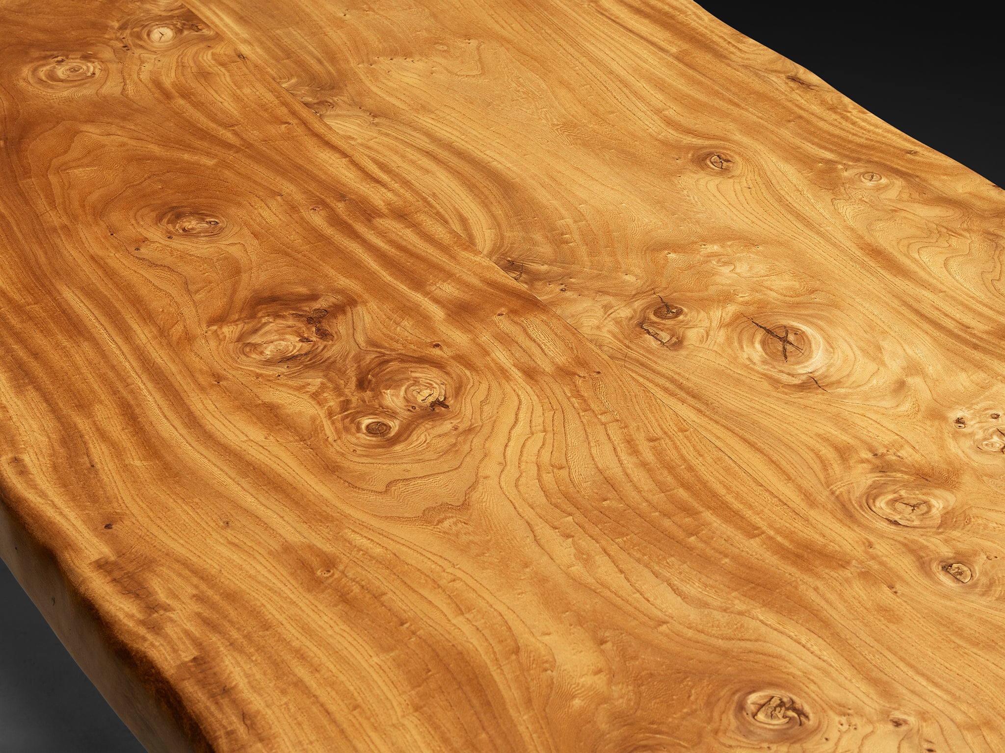 French Naturalistic Free Form Dining Table in Solid Elm Tables Morentz