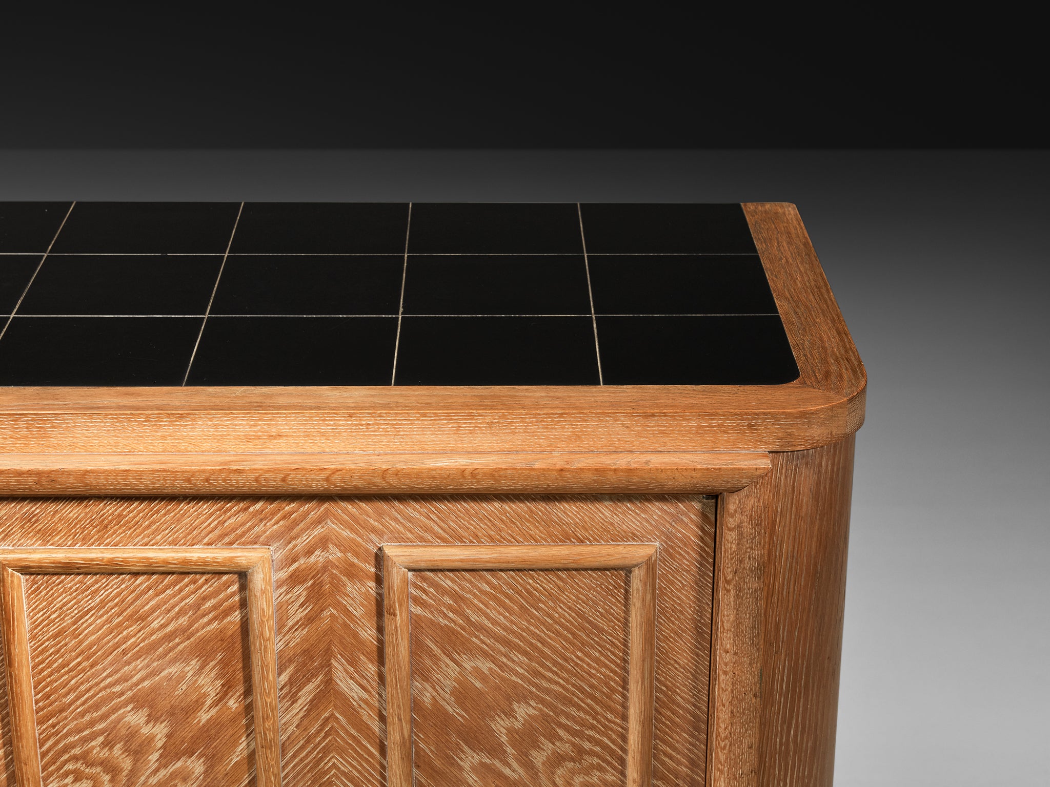 Francisque Chaleyssin French Art Deco Sideboard in Cerused Oak Case pieces and storage cabinets Morentz