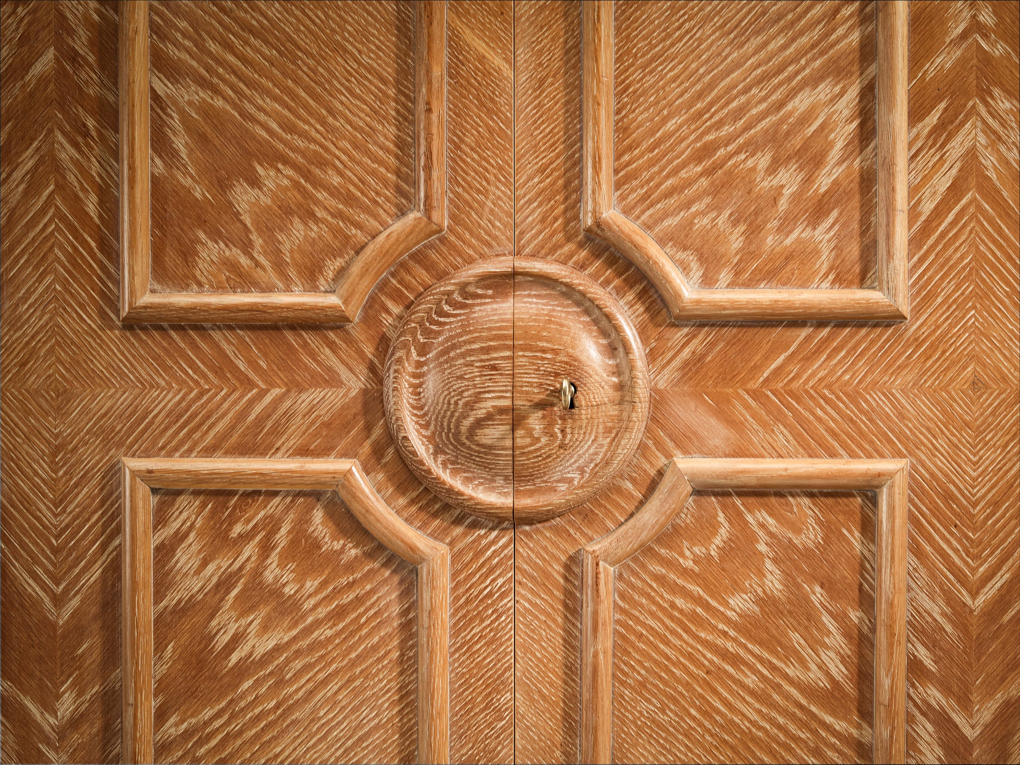Francisque Chaleyssin French Art Deco Sideboard in Cerused Oak Case pieces and storage cabinets Morentz